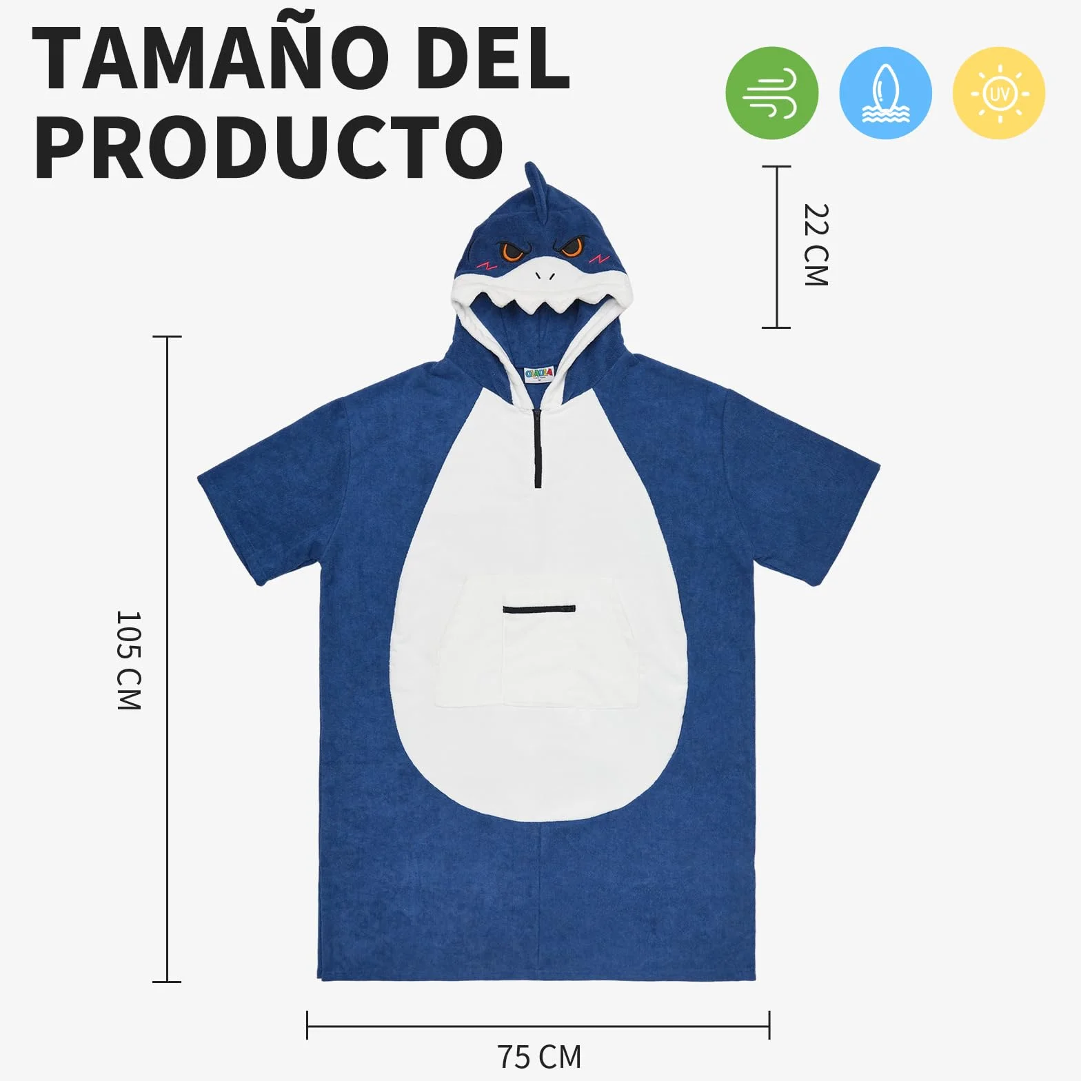 OLAOLA Poncho de Surf Adultos Toalla Microfibra Capucha Bolsillo Secado Rápido Playa Natación