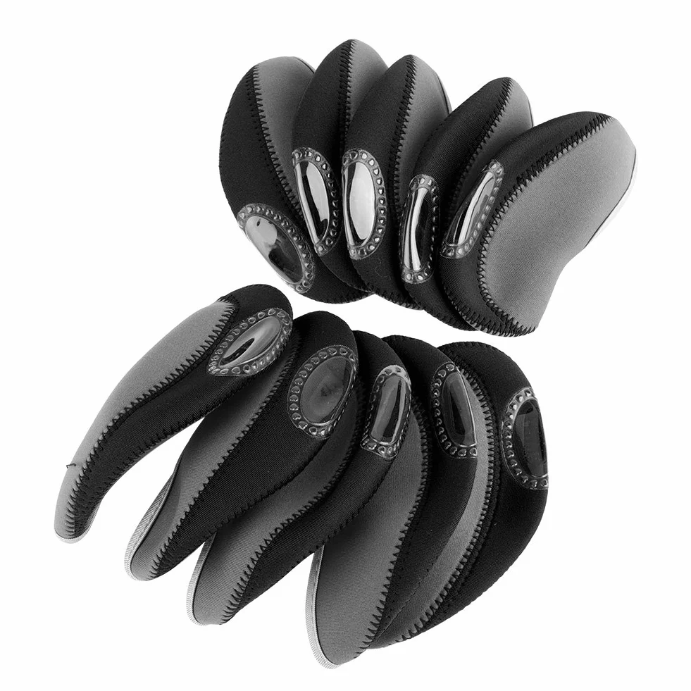 Fundas Protectoras de Golf de Neopreno Impermeables, Juego de 10, Negro Rojo Verde