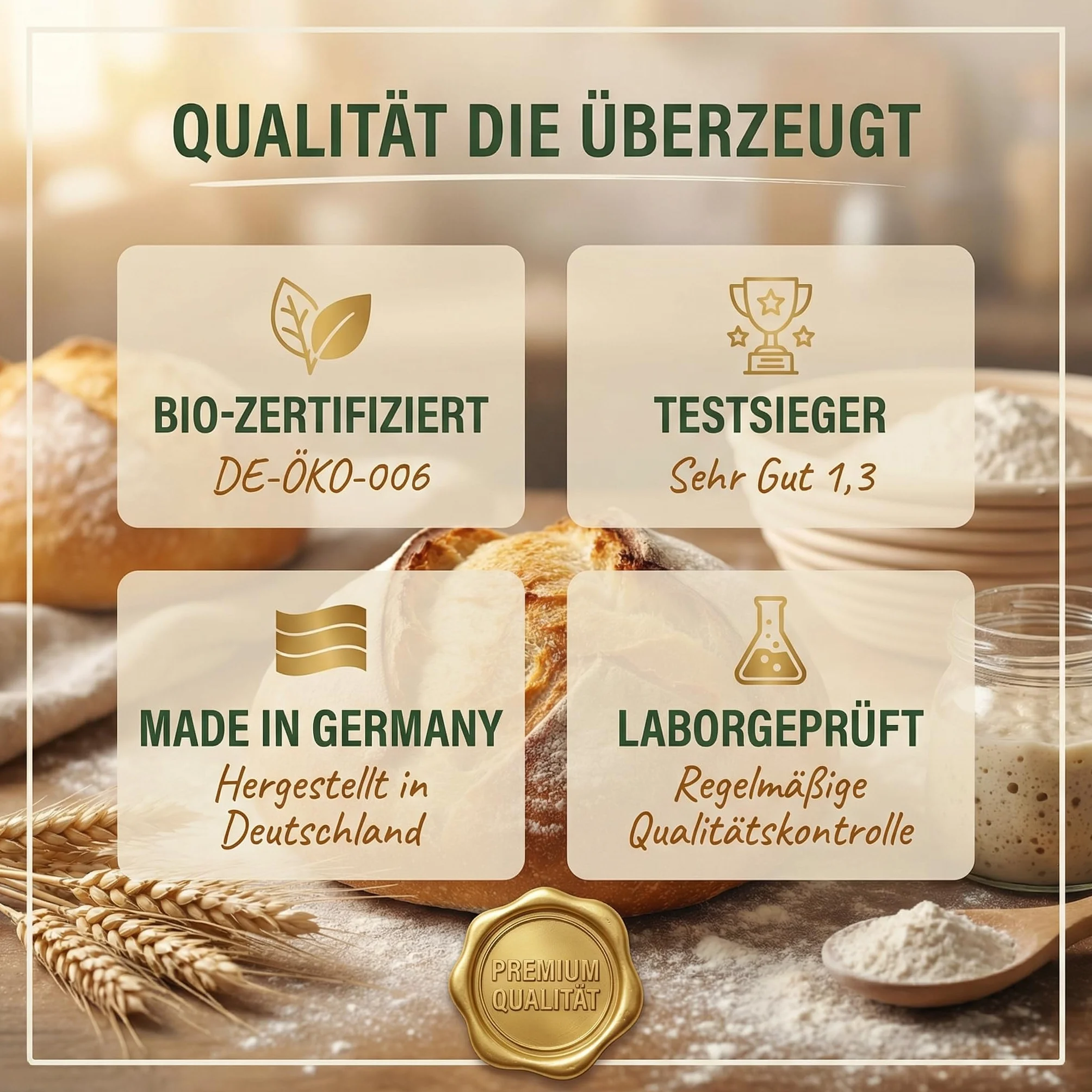 HeldenPilz | Masa agria orgánica fresca | Set para hornear pan + regalo | hacer pan crujiente tú mismo, incluye instrucciones y recetas, ingredientes 100% naturales (centeno para iniciar la levadura