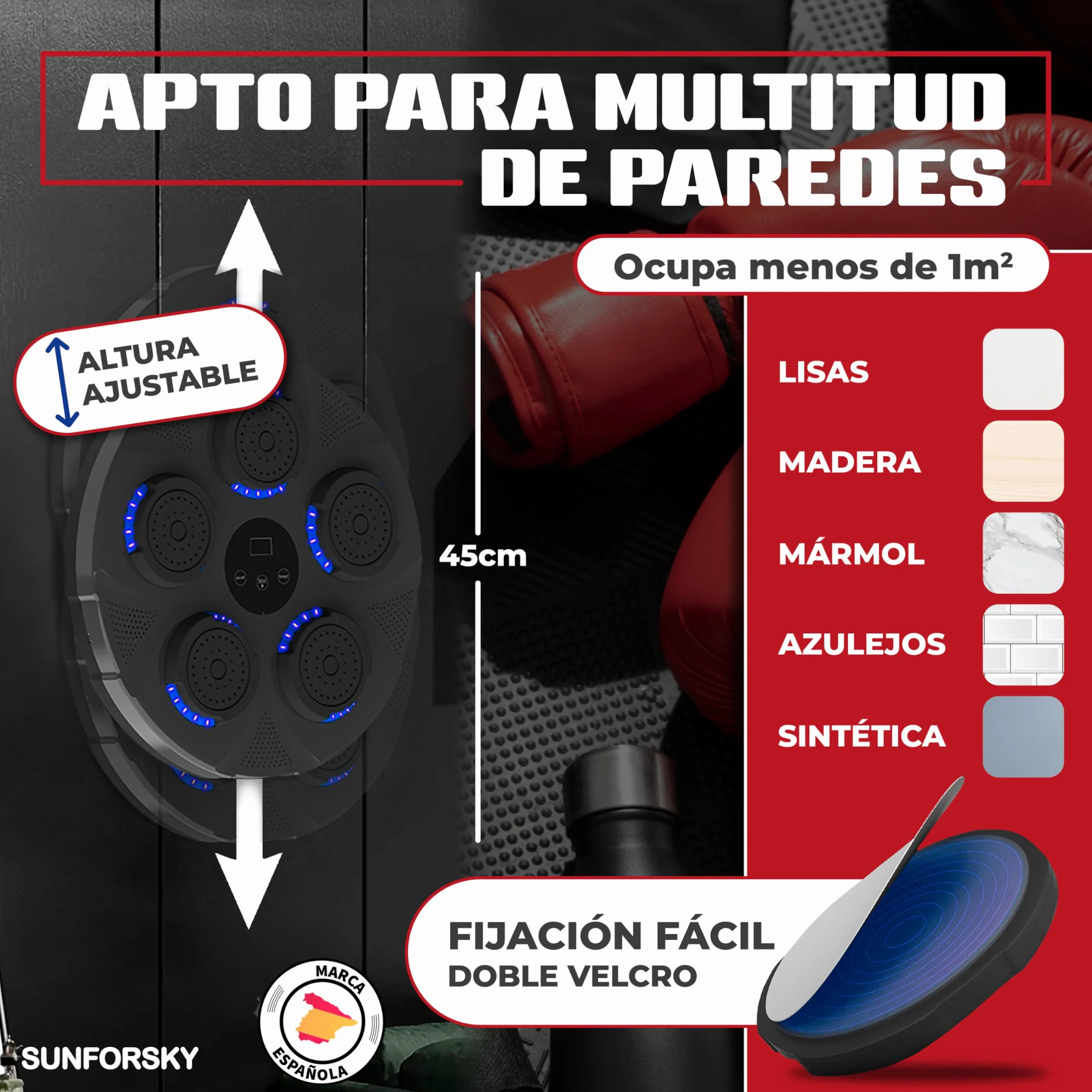 Máquina de Boxeo Musical con Guantes para Niños y Adultos