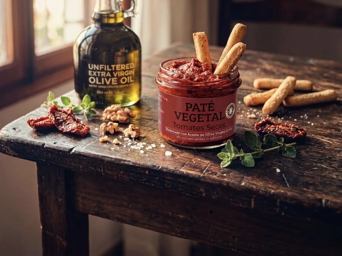 Paté de Tomate Seco (Pack 4 x 115g) - Nuestro mejor Paté de Tomates Secos Artesana par Untar- Aperitivo Gourmet Vegano - Ideal para Tostadas, Pasta y Tapas