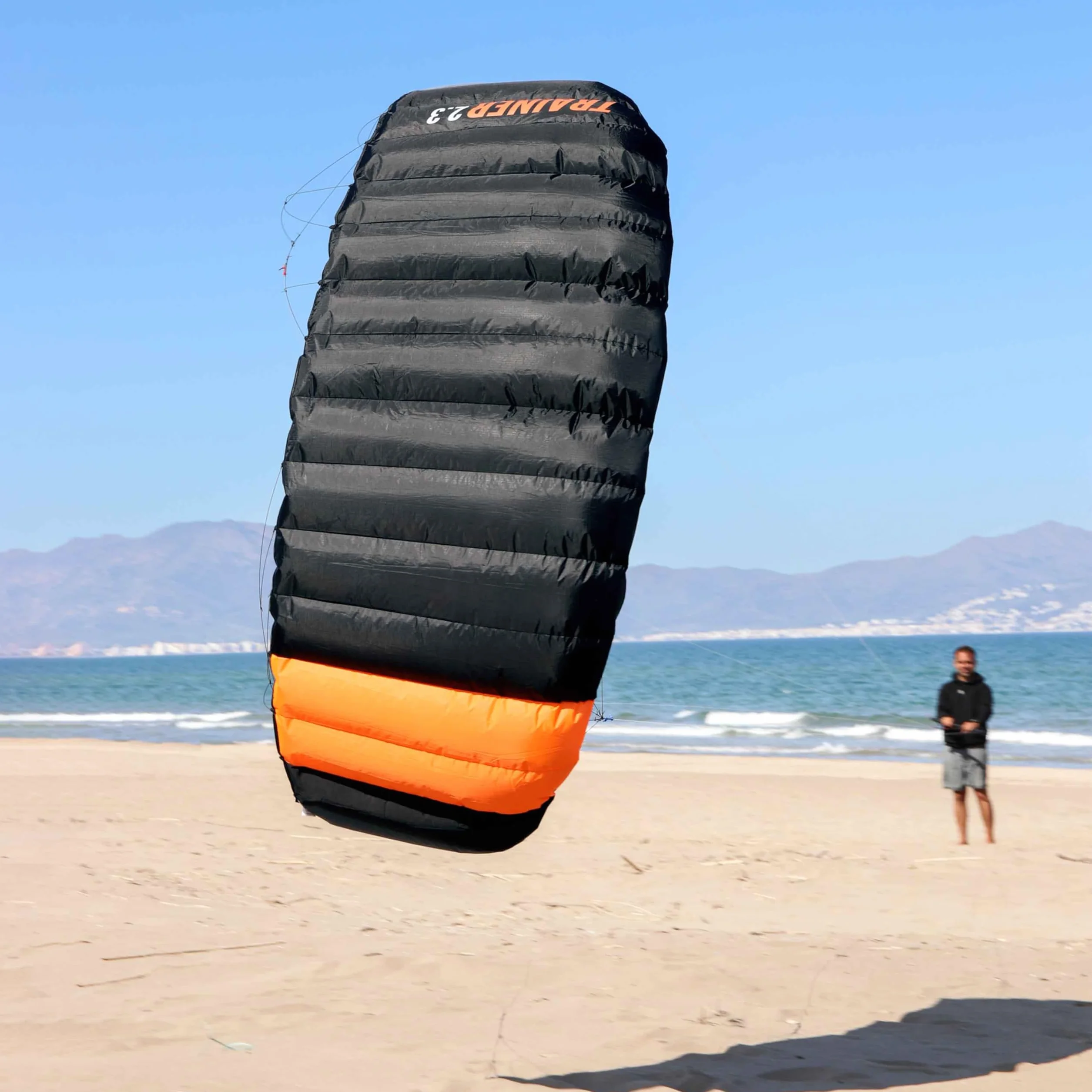 Wolkenstürmer Paraflex Trainer 2.3 Kitesurf Wing Negro/Naranja 3 Líneas Tracción