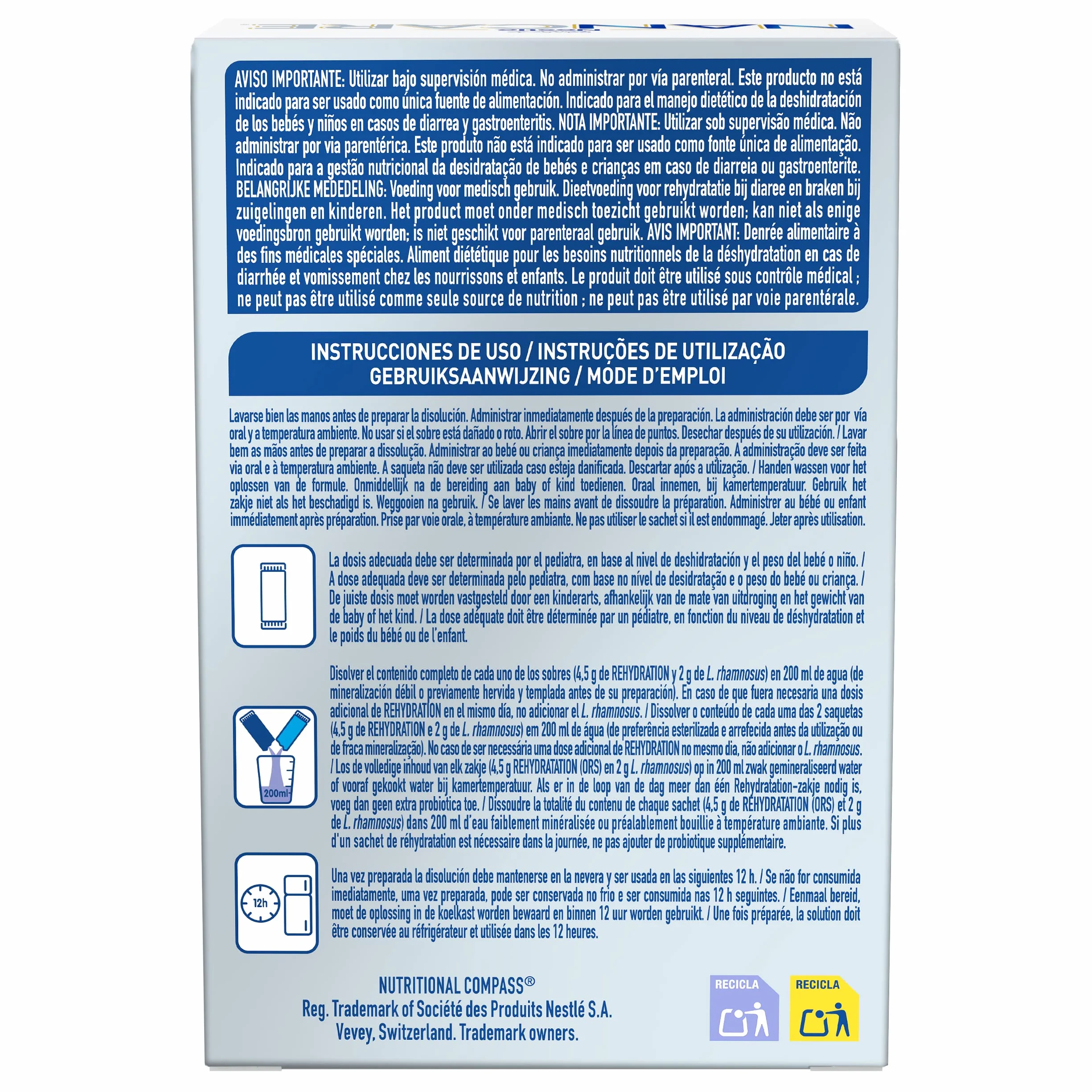 Nestlé NANCARE HYDRATE-PRO - Polvo 6(4,5g+2g) - Complemento infantil