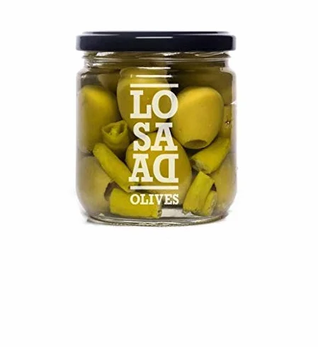 Aceitunas Losada - Aceituna Gordal sin hueso, picante 345 g - Caja de: 8 unidades