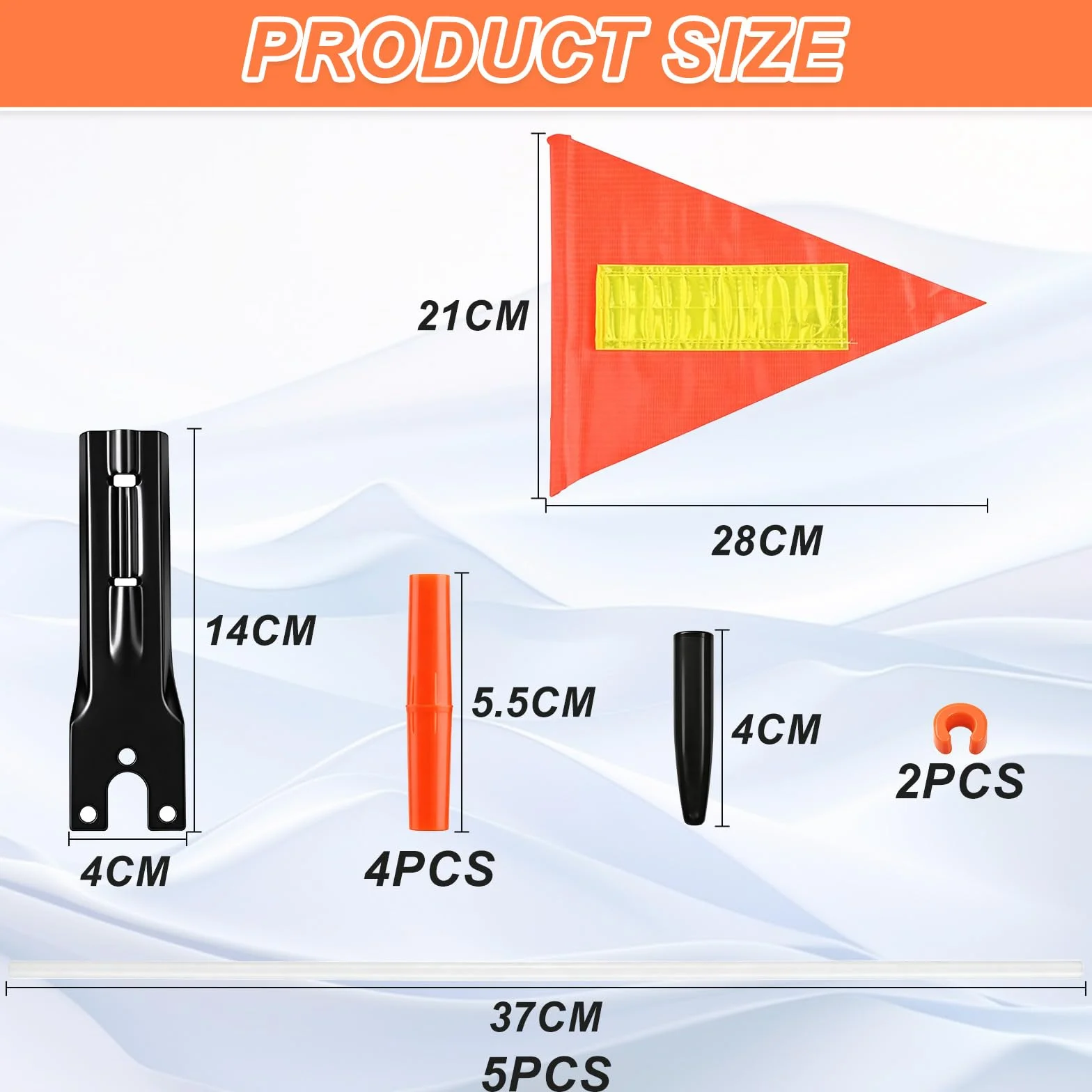 Bandera de Seguridad Altura Ajustable para Bicicleta Visibilidad en Carretera
