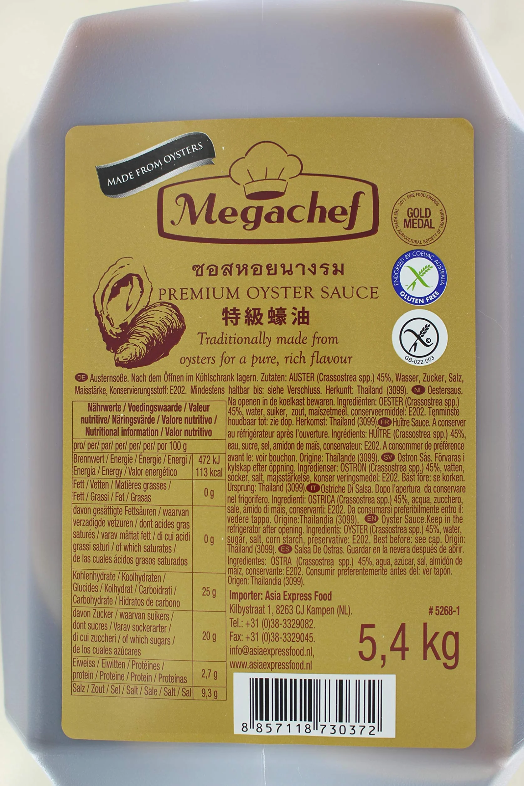 Megachef Salsa de Ostras Sin Gluten 5,4 kg
