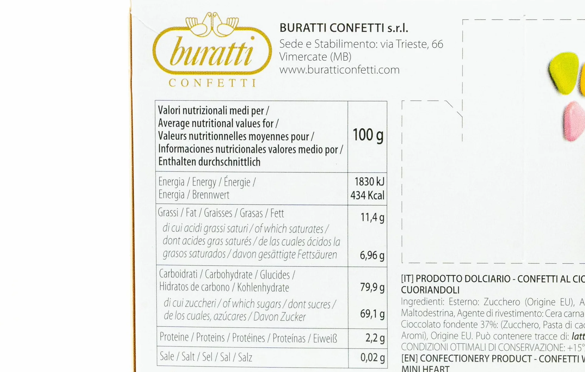 Buratti Confetti Chocolate corazon Rosa 1000 g