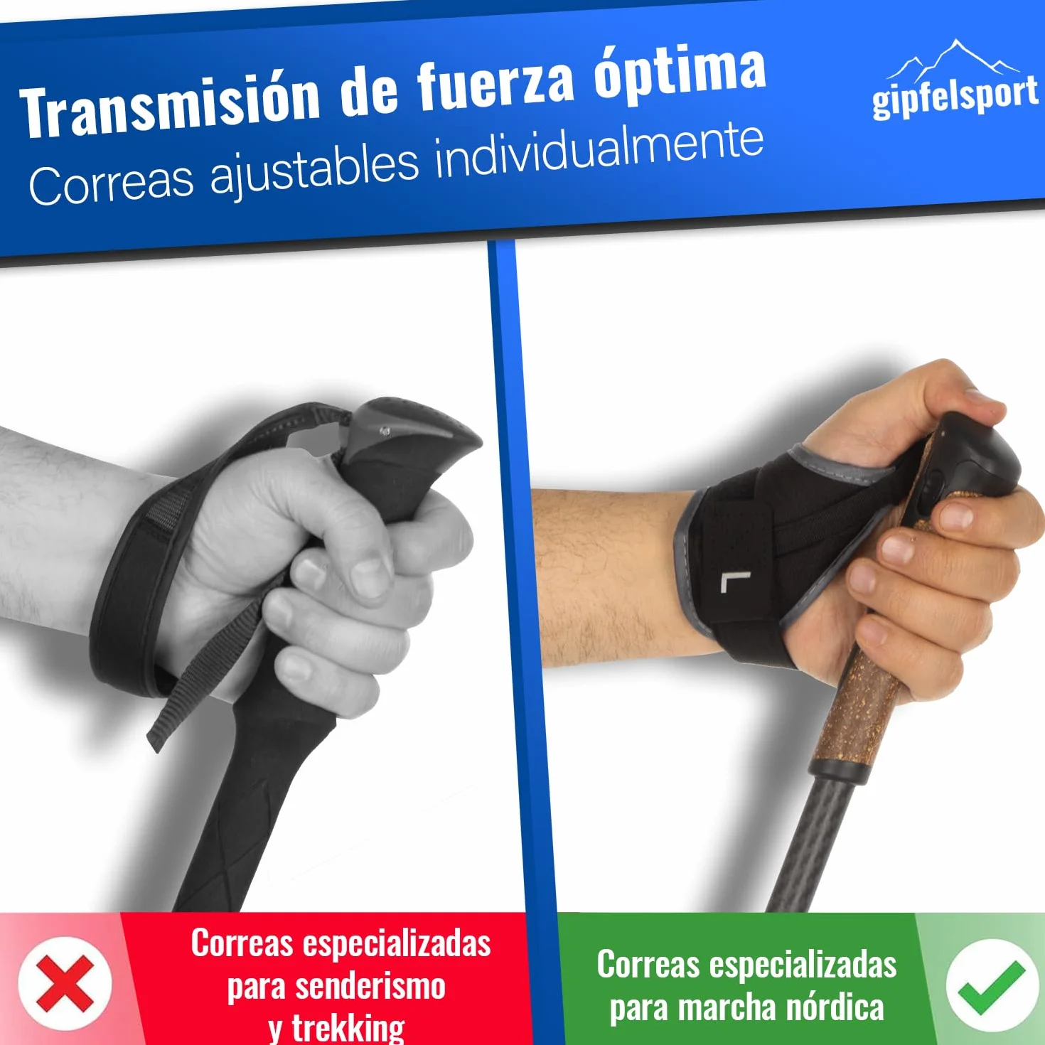 Gipfelsport Bastones de Marcha Nórdica Carbono Aluminio Telescópicos Ajustables 77-120 cm Senderismo
