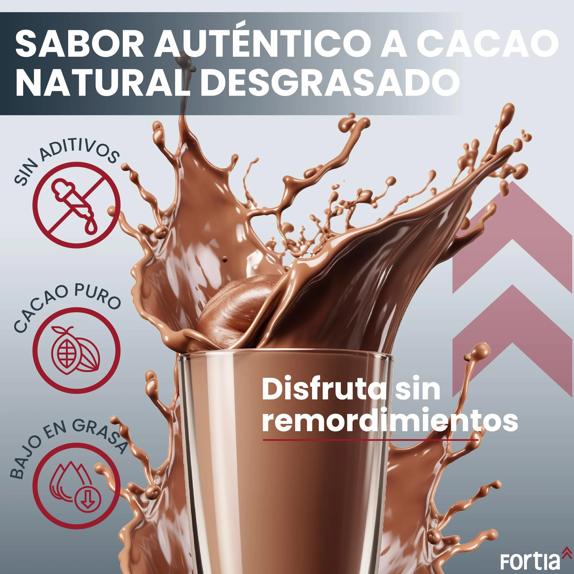 FORTIA Batidos Sustitutivos De Comida Alto En Proteínas Solo 140 Kcal | Batido Sustitutivo Adelgazar Alto En Vitaminas | Batido Saciante | Batido Sin Gluten 920 g Chocolate (920 g, chocolate)