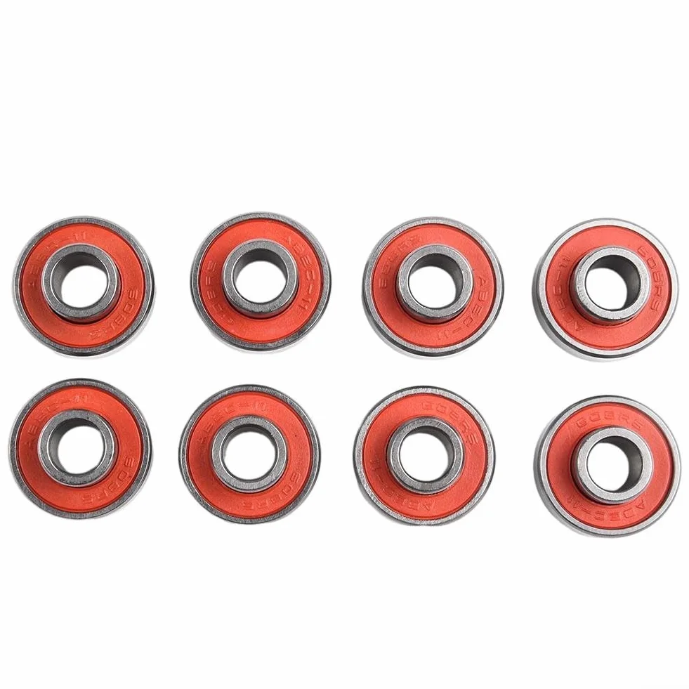 DAZZLEEX 608 2RS ABEC11 Rodamiento de acero, silencioso, placa larga, 8 piezas