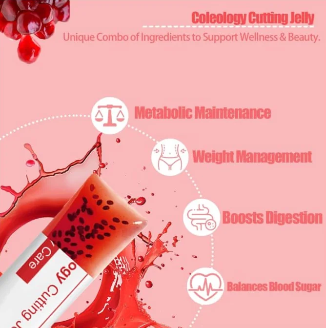 Coleology Cutting Jelly - 1200 Mg Ácido Hialurónico, Piel Brillante, Soporte Para La Digestión Y Cuidado Diario, 8.81 Oz ,2 PCS