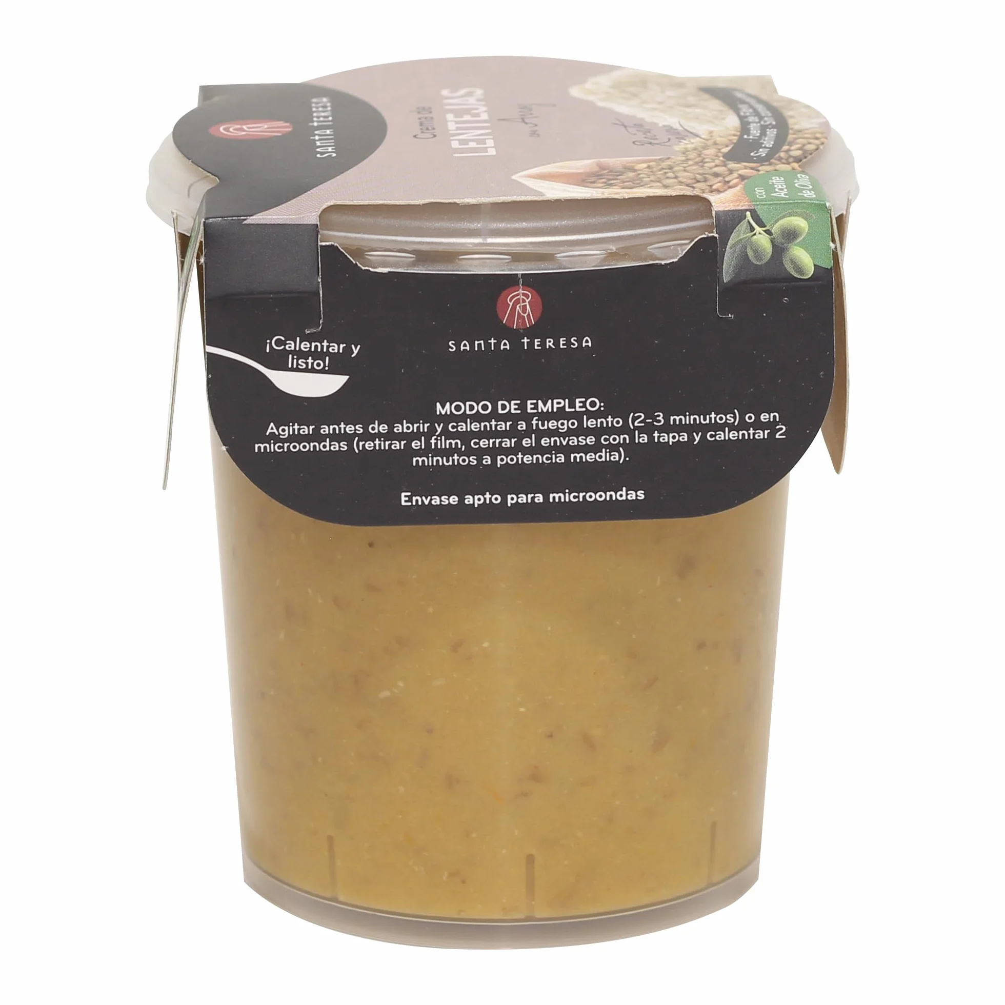 Santa Teresa - Pack de 9 Cremas de Lentejas con Arroz - Elaborada Con Ingredientes Naturales, Sin Conservantes Ni Aditivos - Envase Apto Para Microondas, Calentar Y Listo. 3.600ml