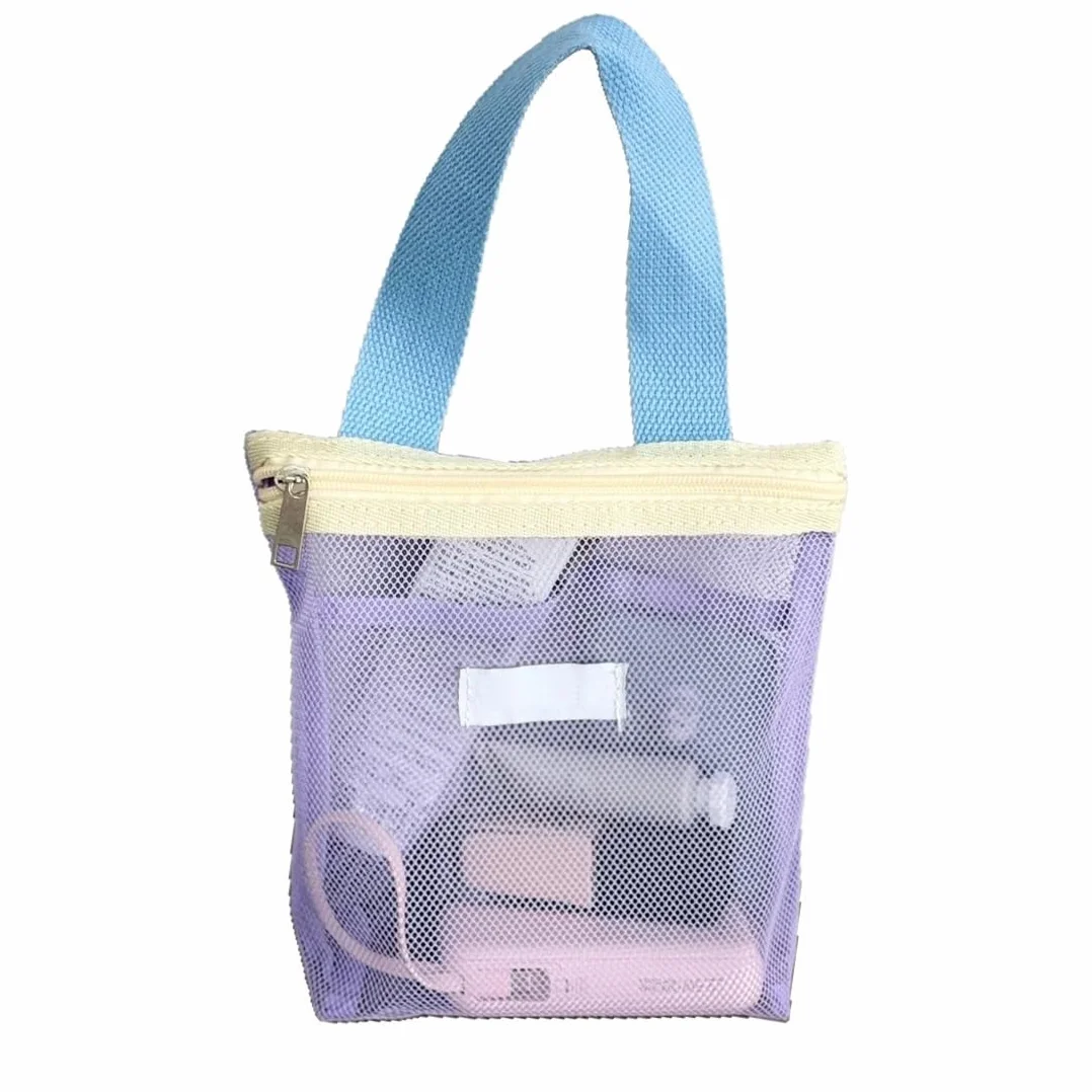 Bolsa de Ducha de Malla, Bolsa de Playa Portátil de Gran Capacidad, Organizador de Baño, Neceser Playa Transparente, Con Asa, Para Viajes, Gimnasio, Natación