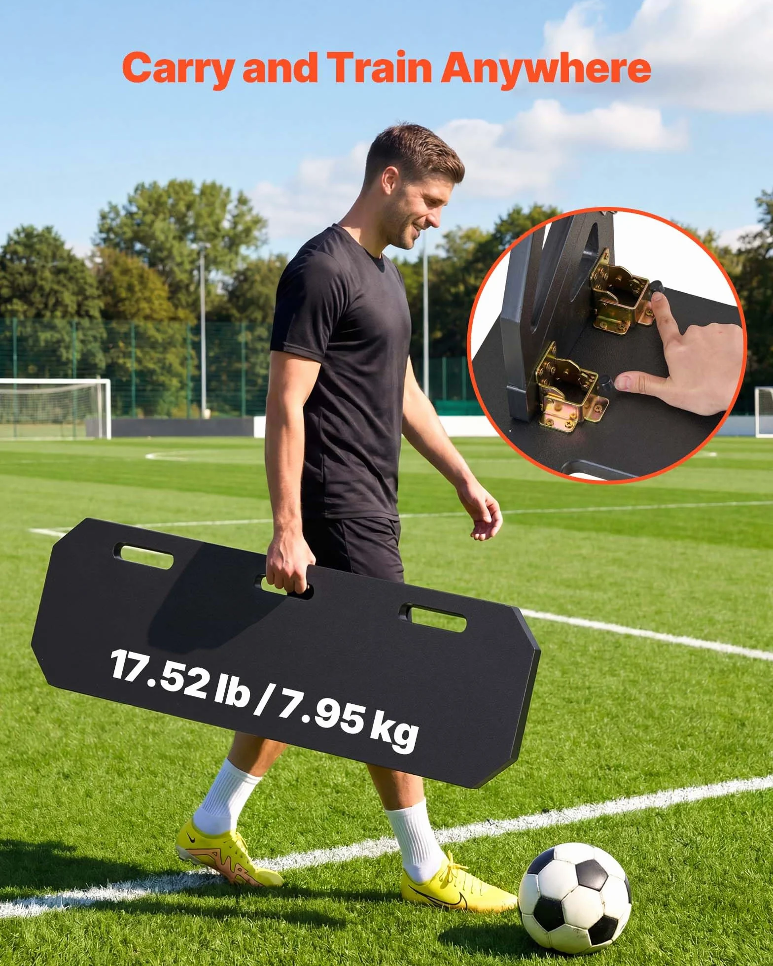 VEVOR Tabla de Rebote de Fútbol Ajustable Multiángulo Portátil Plegable Equipo Entrenamiento