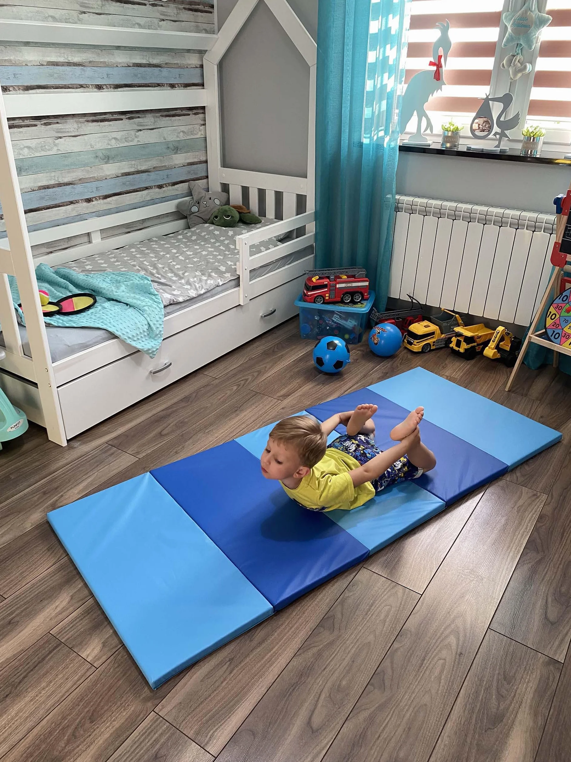 PLUFSIG Colchoneta de gimnasia plegable 78x185 cm Azul