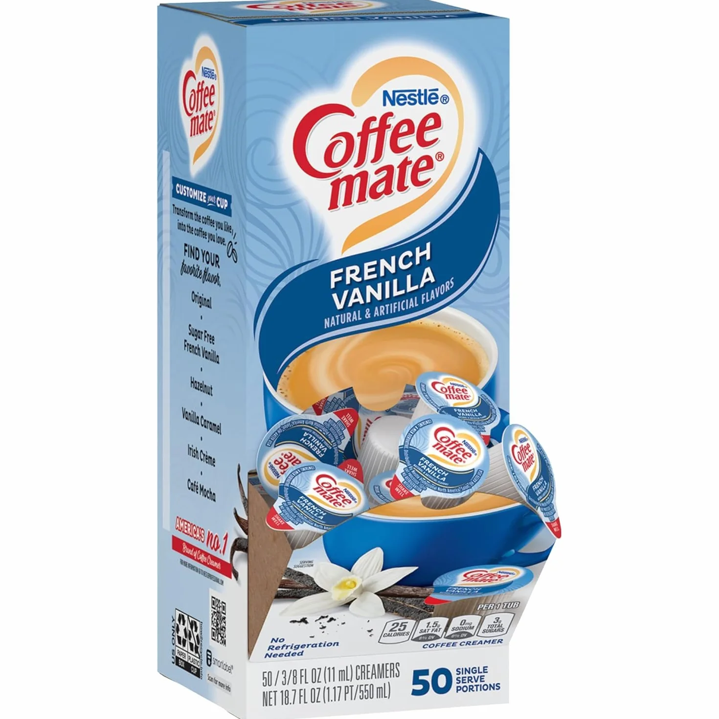 Nestle Coffee Mate Crema líquida para café vainilla francesa caja 50 unidades paquete 2