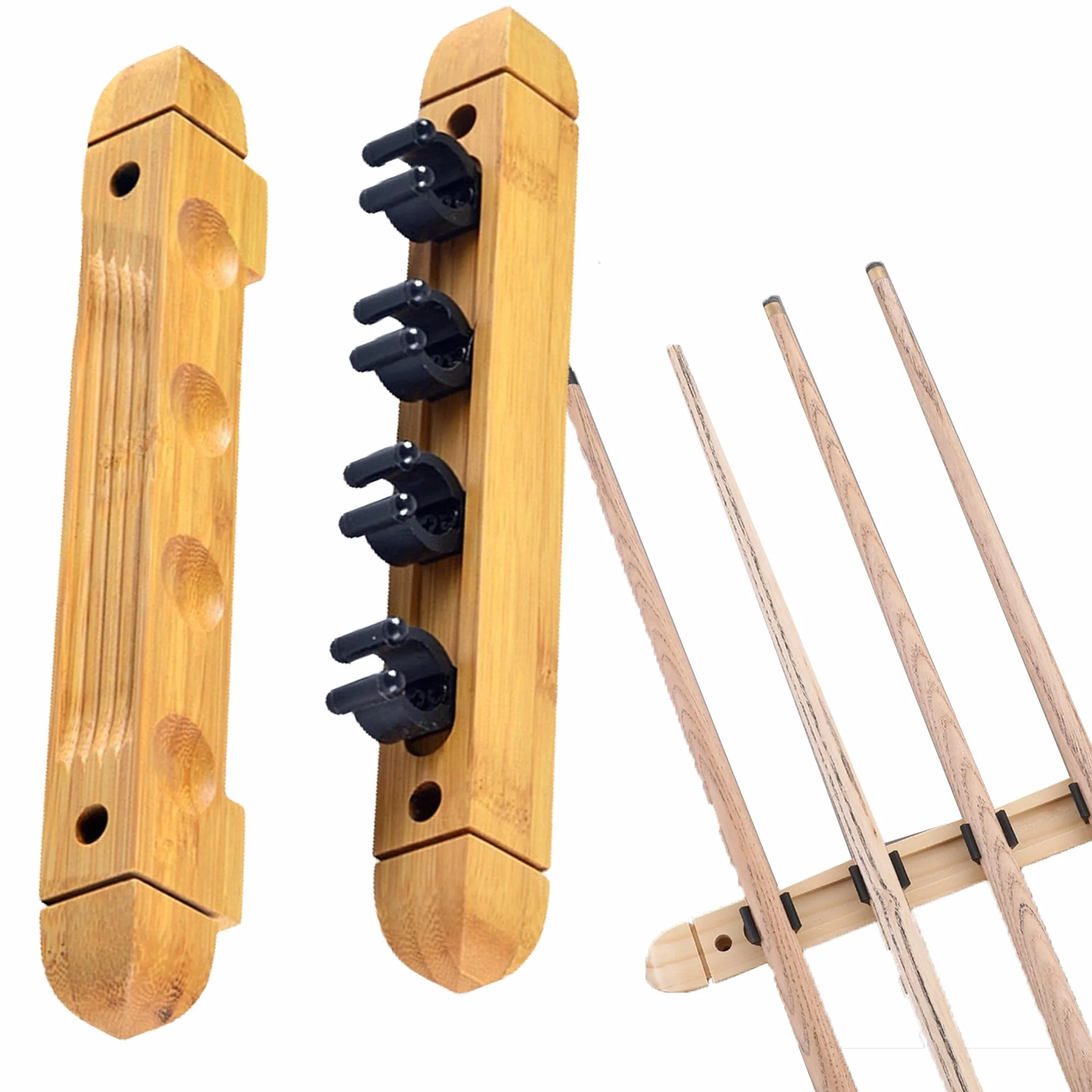 Soporte de Madera para Tacos de Billar, Colgante de Pared con 4 Agujeros, Accesorios para Mesa de Billar