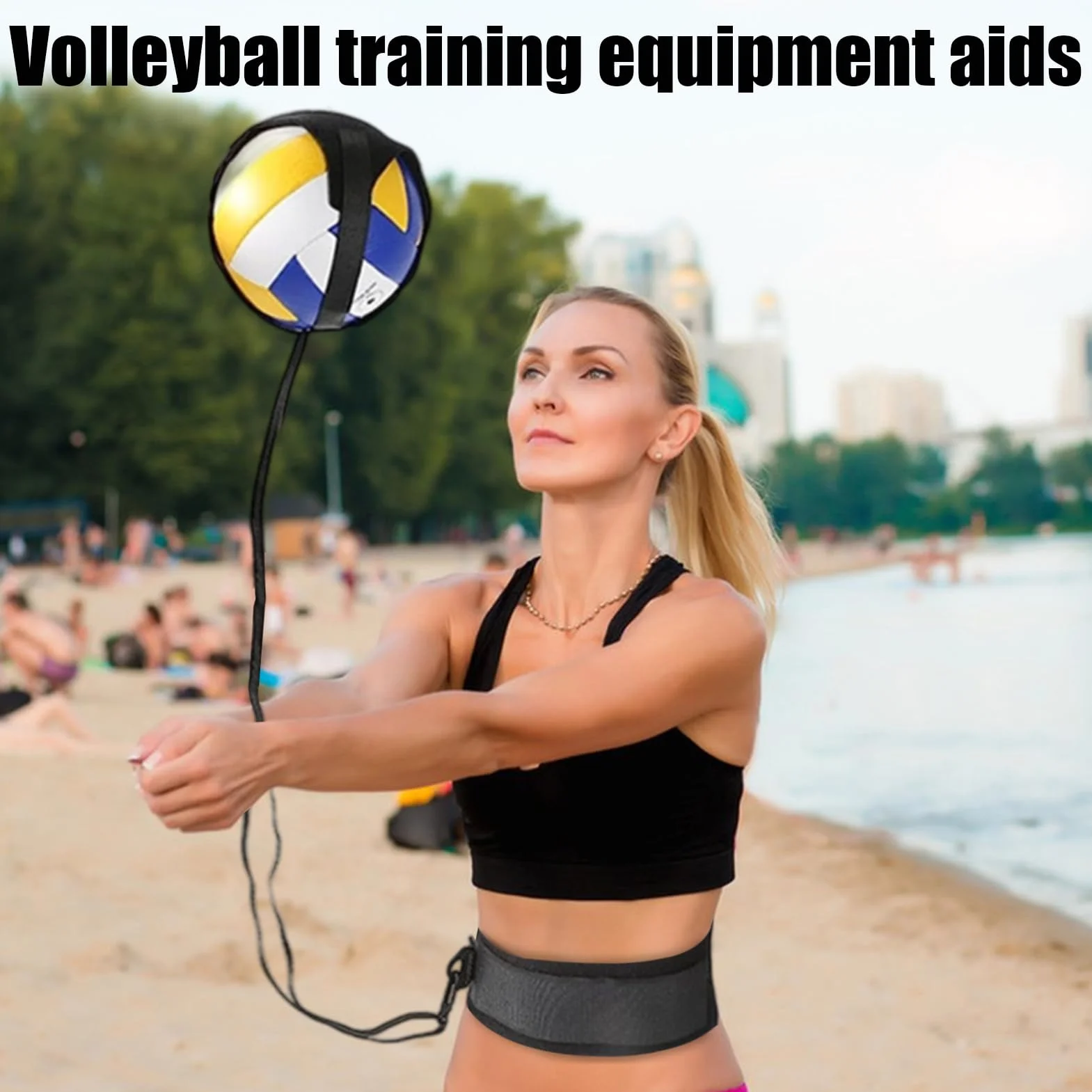 Kit de Entrenamiento de Voleibol, Herramienta de Pase Ajustable, Entrenador de Golpe Elástico