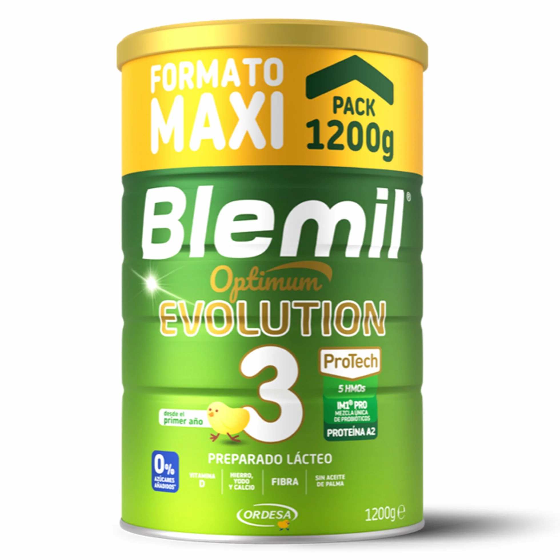 Blemil 3 Optimum Evolution 1200g Preparado Lácteo en Polvo para Niños 1-3 años 0% Azúcares Añadidos sin Aceite de Palma