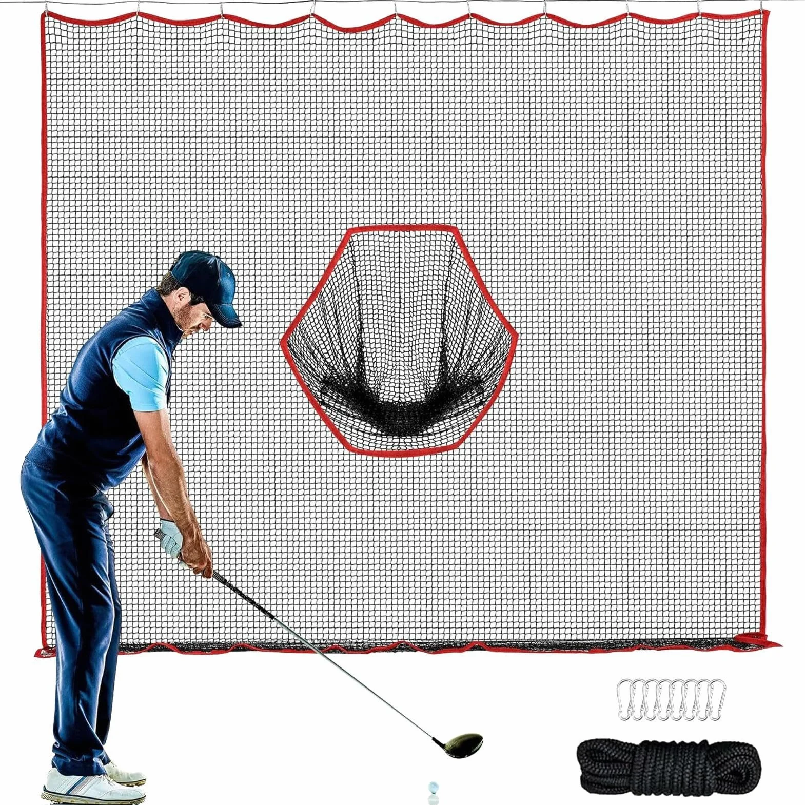 Red de Golf para Patio Trasero 10x10ft, Práctica de Golf, Barrera de Entrenamiento Pesado