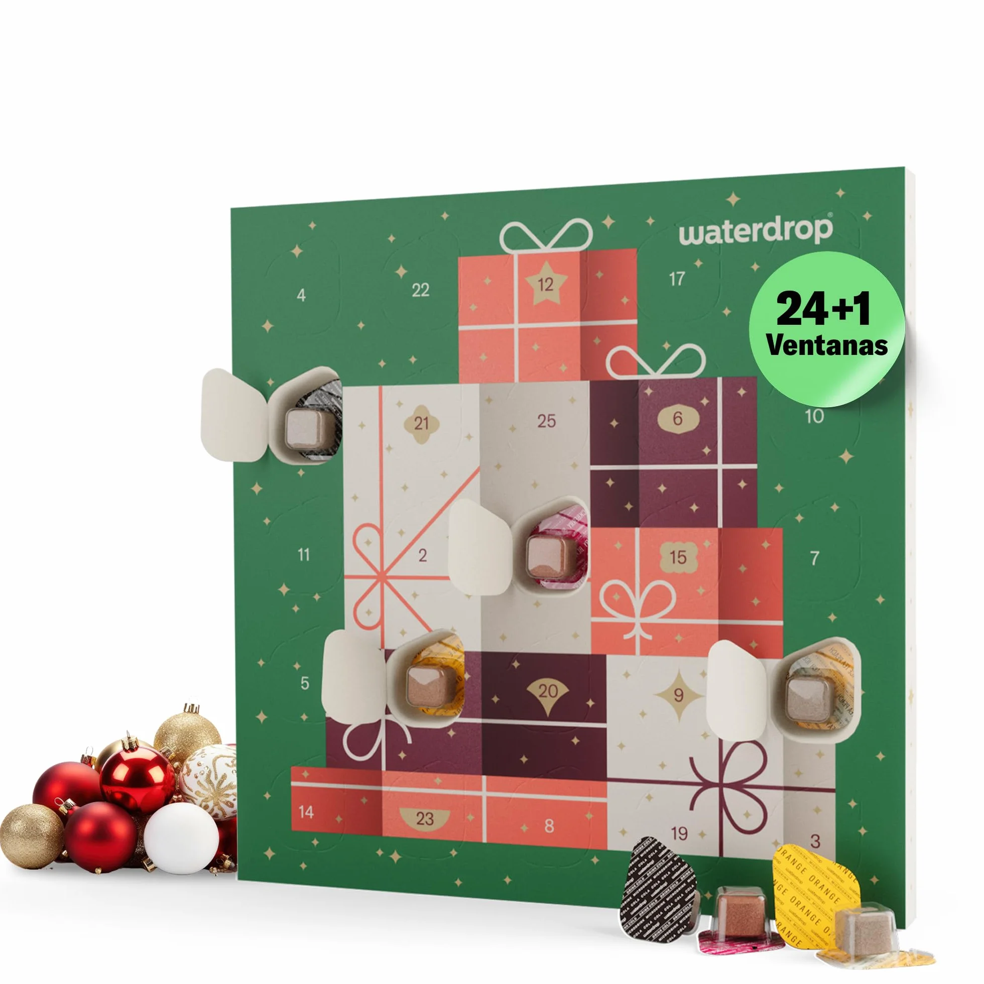 Waterdrop Calendario de Adviento 2025 – 25 Pastillas Saborizantes sin Azúcar, Edición Limitada