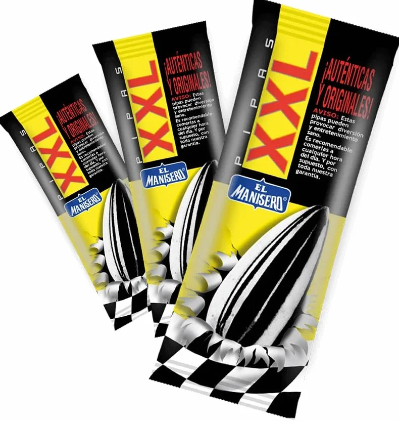 Pipas El Manisero XXL - Caja 12 Bolsas x 90 gramos - Pipas Saladas El Manisero XXL - Pipas de Girasol
