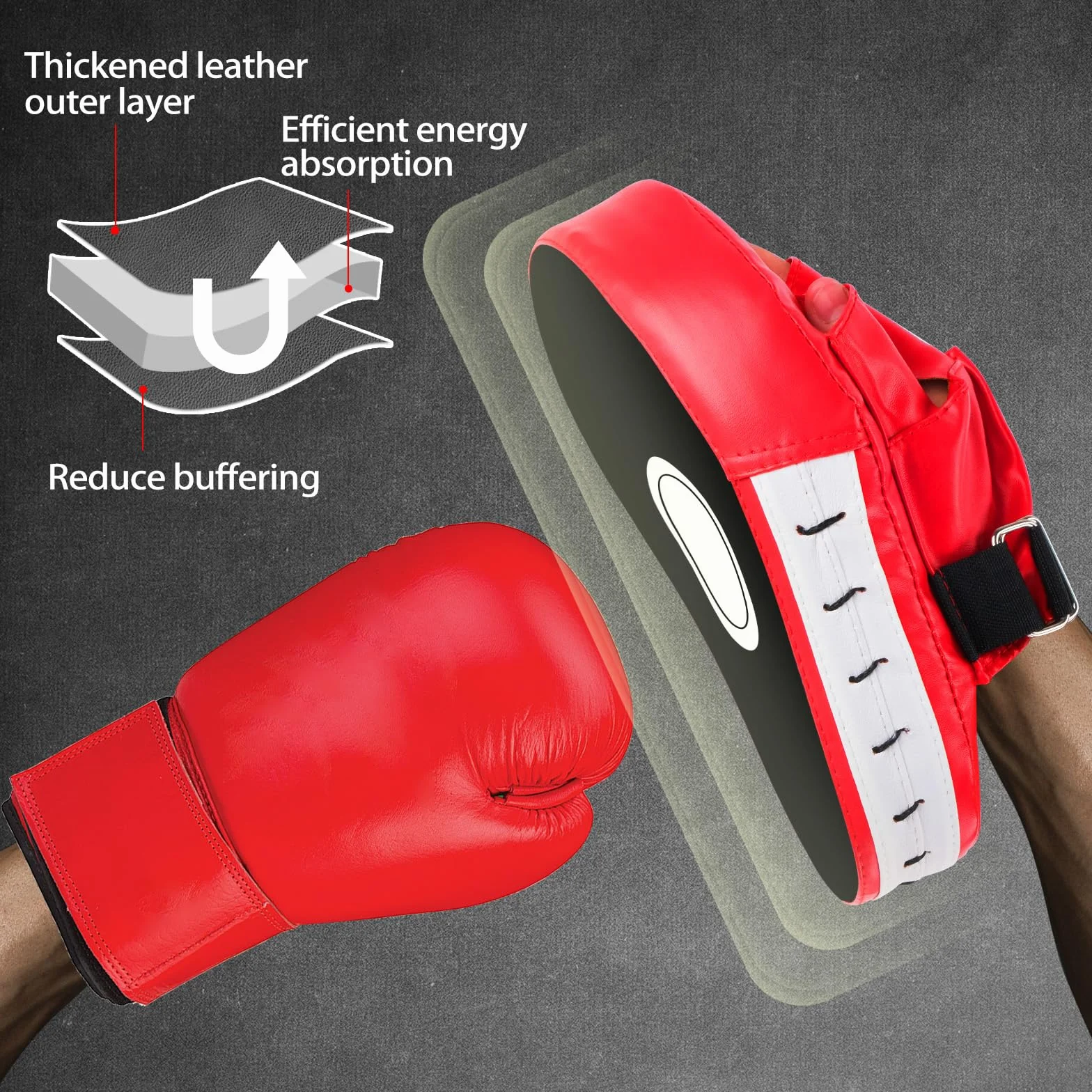 Almohadillas de Enfoque de Boxeo, Manoplas Curvadas para Sparring, Kick Boxing, Artes Marciales
