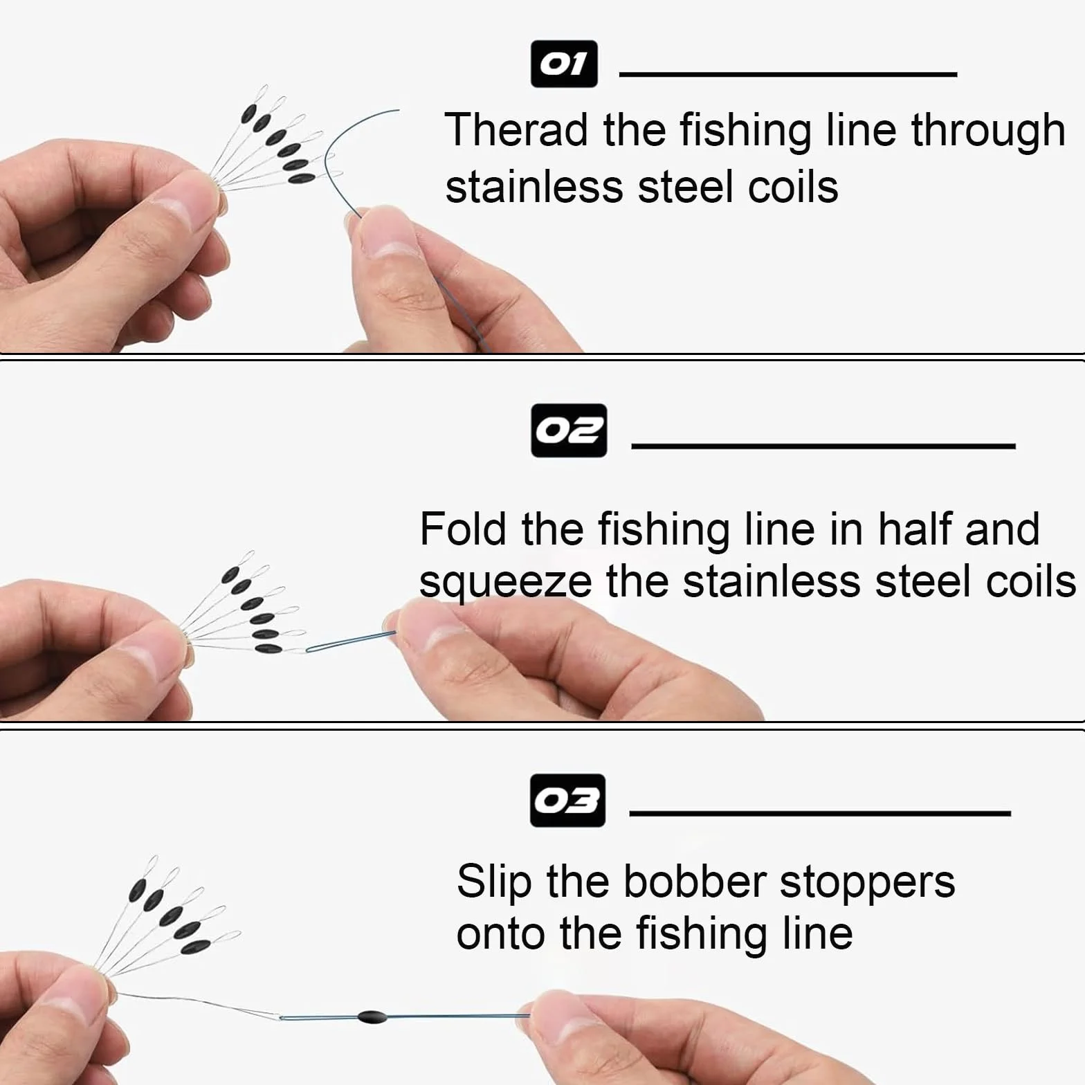 Tapón Flotador de Pesca de Goma 6 en 1, Negro