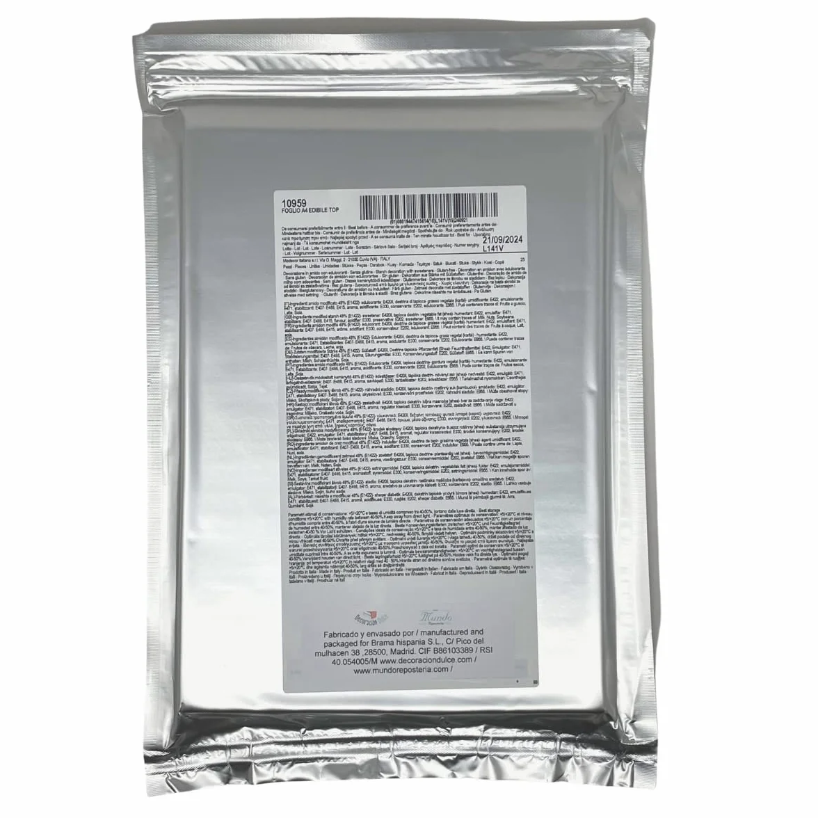 Papel Almidón Sin Azúcar Sin E171 - 25 Hojas