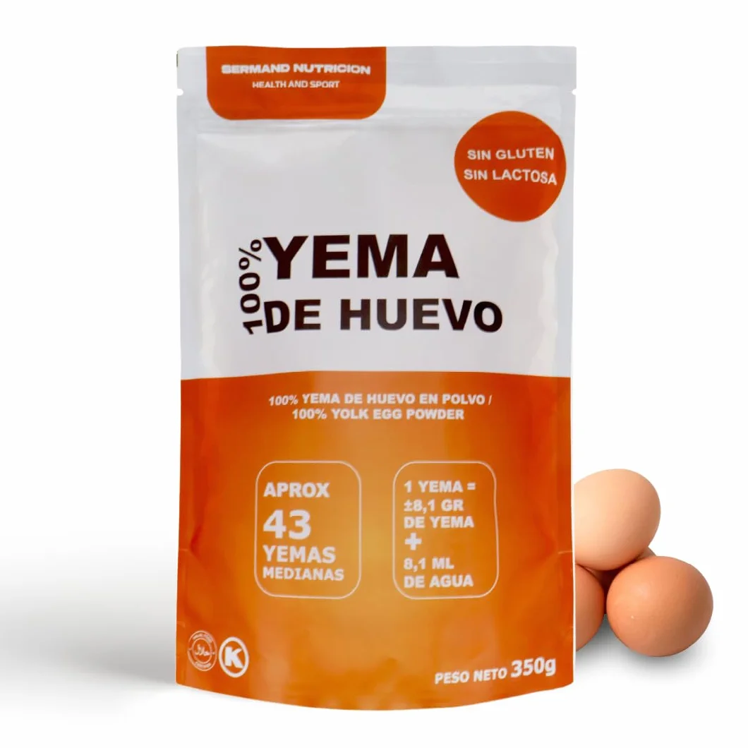 Yema de Huevo en Polvo 350g Yemas de Huevos Camperos Sin Aditivos Sin Lactosa Bolsa Zip