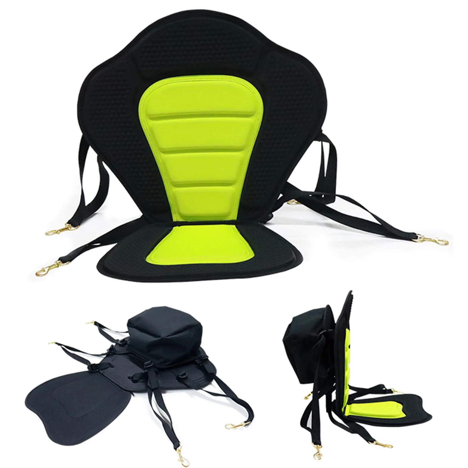 Asiento para Kayak Canoa con Respaldo Ajustable y Correas, Acolchado para Pesca Piragüismo