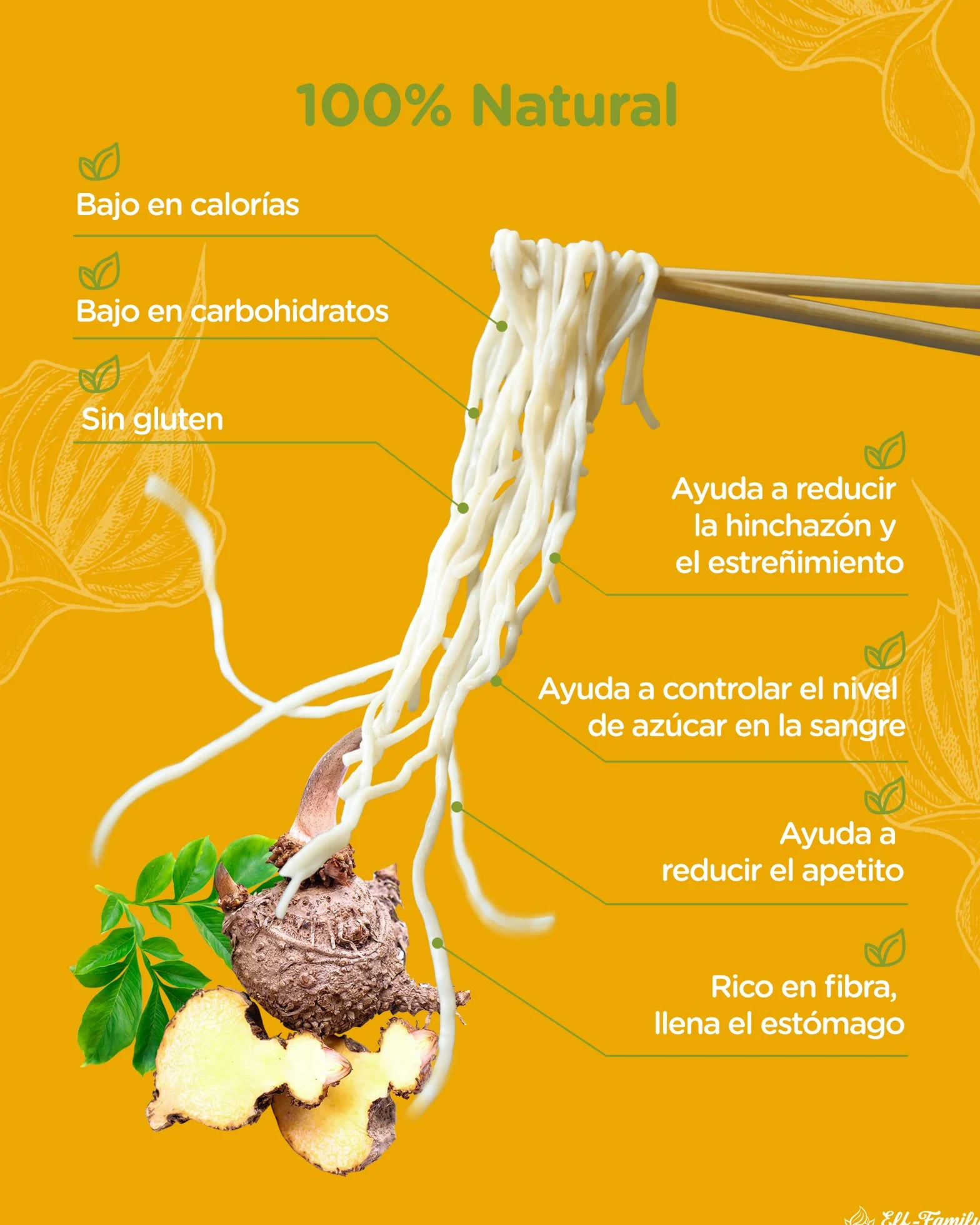 Elf-family Premium Pasta Konjac Keto de Tailandia Bajo en calorías Bajo en carbohidratos Vegano Sin gluten Fideos Konjac Noodles Shirataki Sin azúcar Mixto 240 g x6 cajas