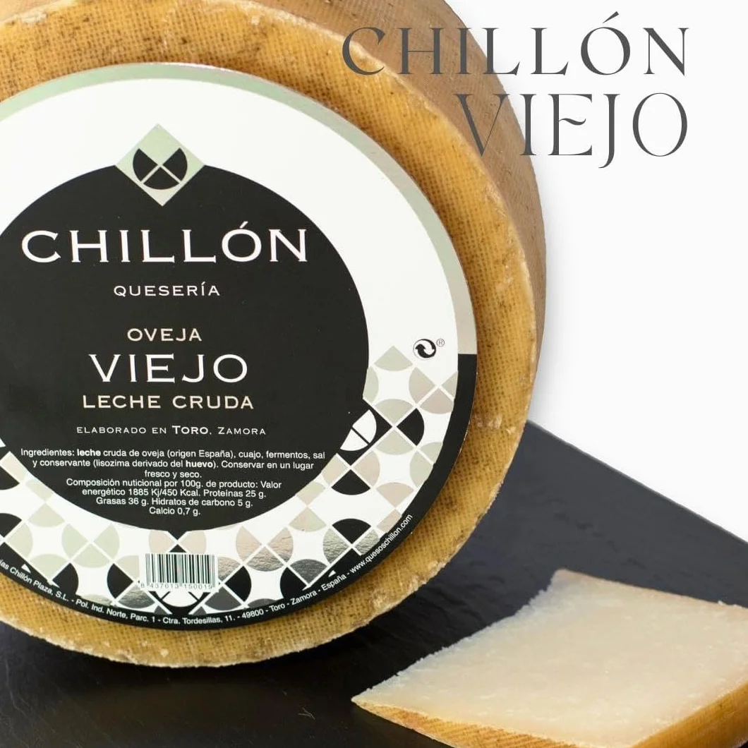 Queso de Oveja Viejo Leche Cruda Chillón Curación 7 Meses 1/2 Pieza ~1,4 kg Sabor Intenso Toro Zamora Queso Madurado Oveja España