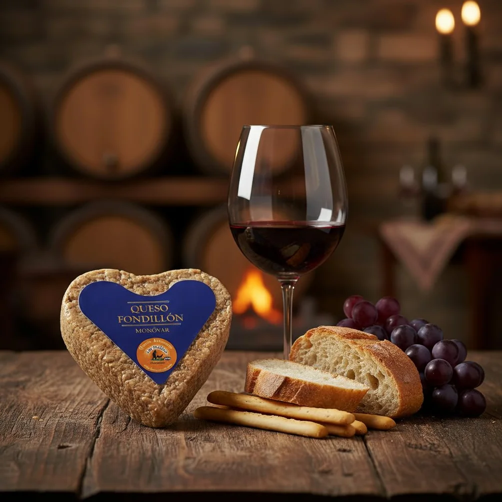Queso Artesano Fondillón 100% de Leche de Cabra Entero 380 gr | Queso Gourmet Forma de Corazón Elaboración Tradicional y Casera con Ganadería Propia | Sabor Único y Natural (CON CAJA)