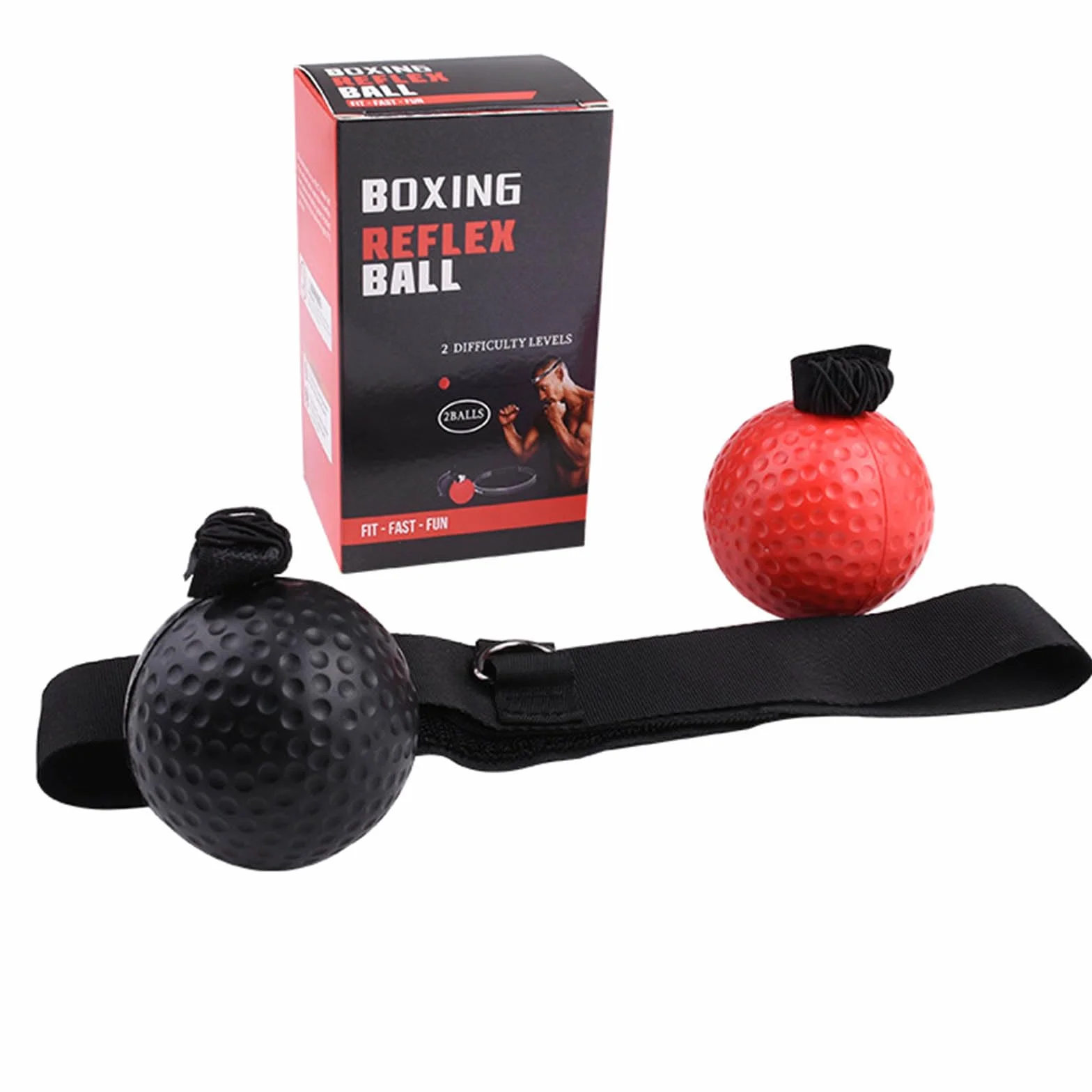 Bola de Entrenamiento de Boxeo, Pelota Reflejos, Diadema Ajustable, 2 Pelotas de Reacción, Mejora Velocidad, Enfoque, Compacta