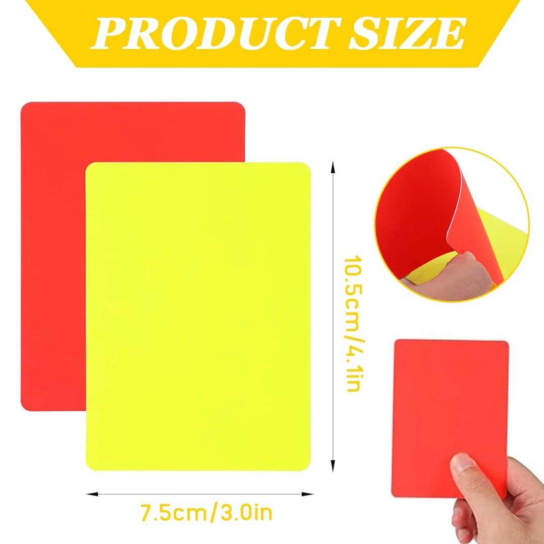 Tarjetas De Árbitro Para Fútbol, Juego De Tarjetas Amarillas Rojas, 10 Piezas PVC