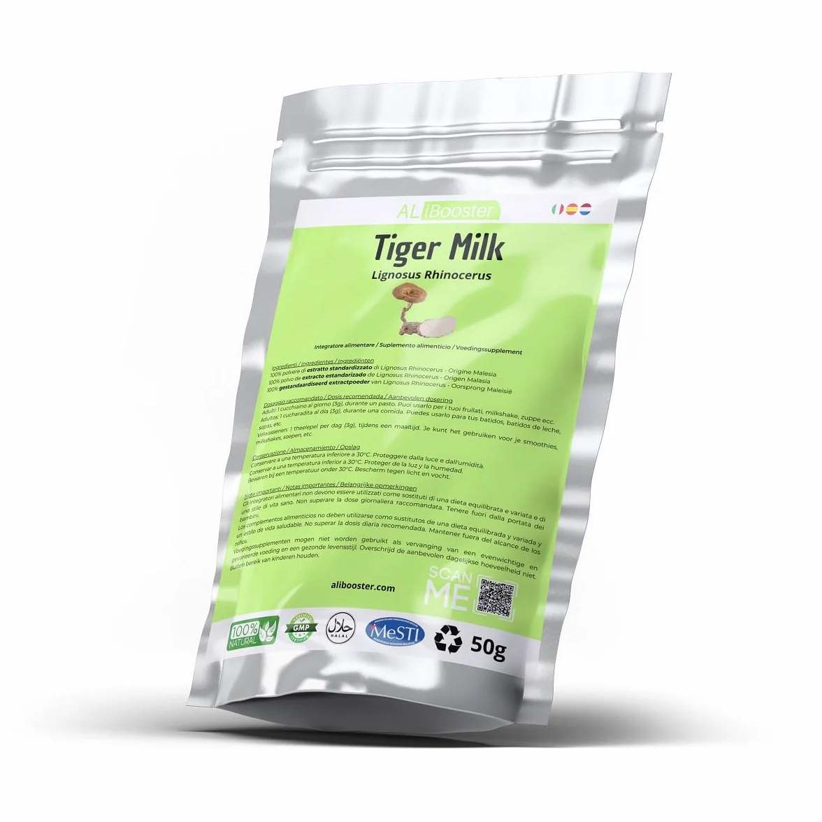 Polvo extracto puro estandarizado seta Lignosus Leche de tigre - Tiger Milk 50g