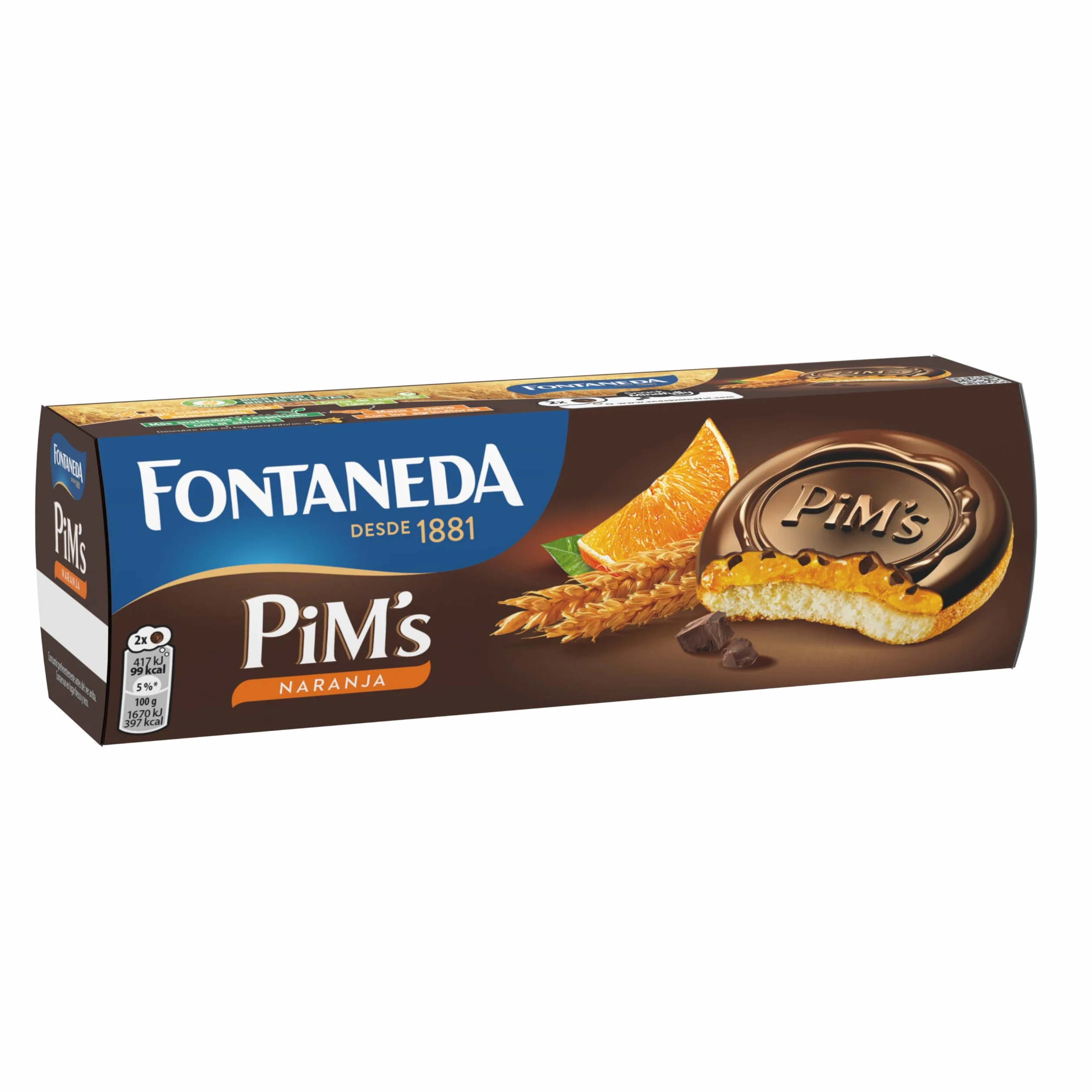 LU Pim's - Galletas de Bizcocho Rellenas de Naranja, Crujiente Chocolate Negro, 150 g