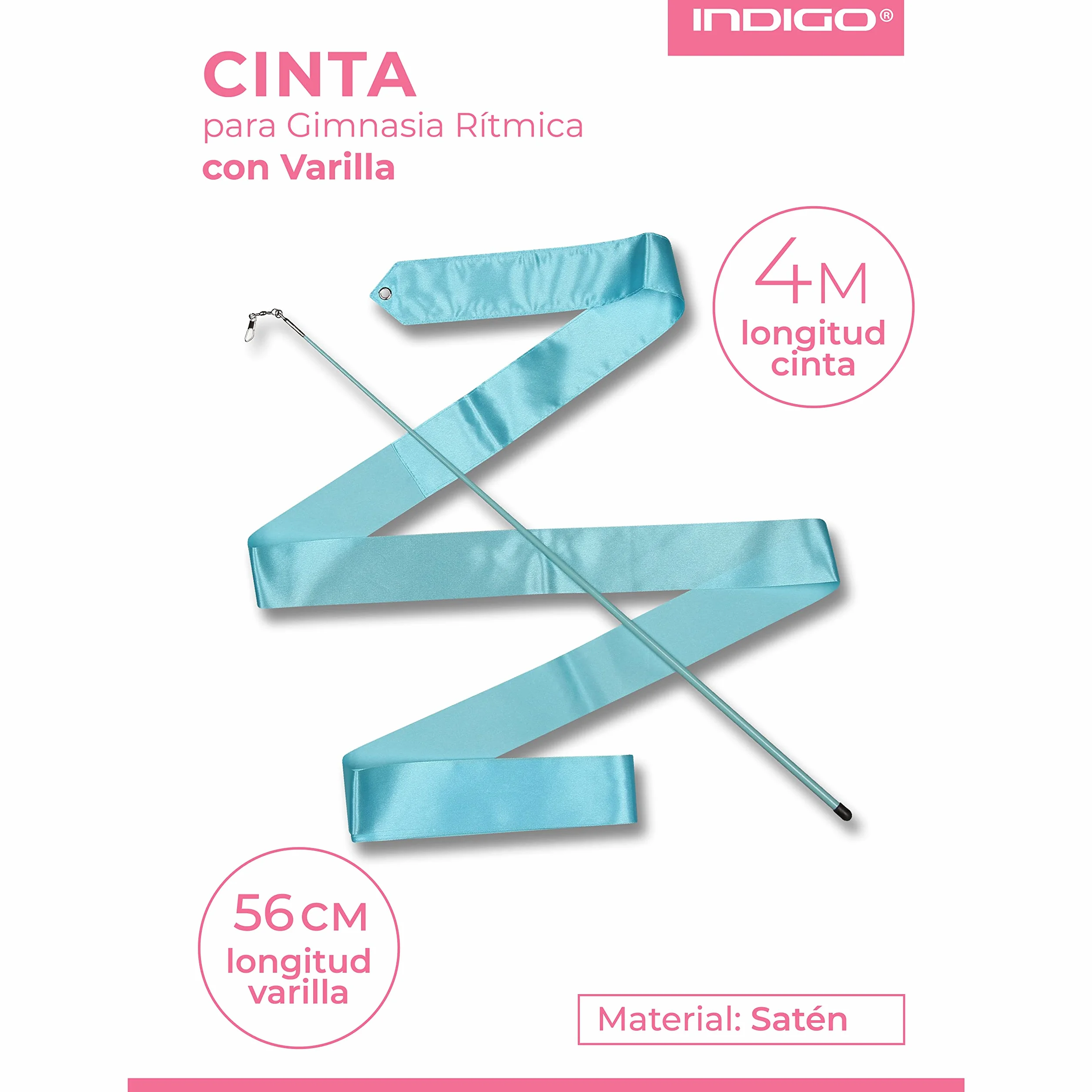 DRUNA Cinta de Gimnasia Rítmica 4 MTS., con Varilla 56 cm