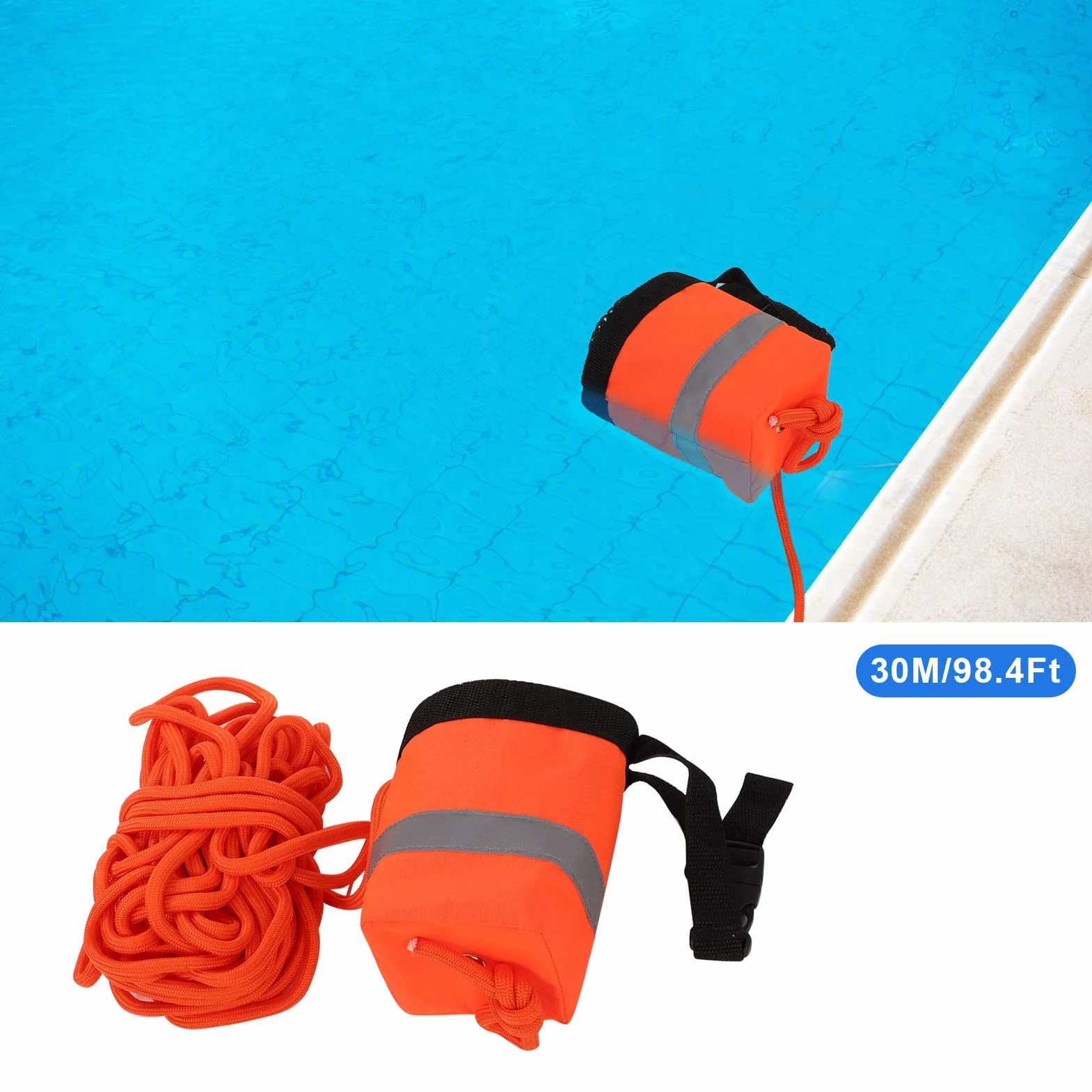 SOONHUA Bolsa de rescate de agua flotante con cuerdas reflectantes para kayak y rafting