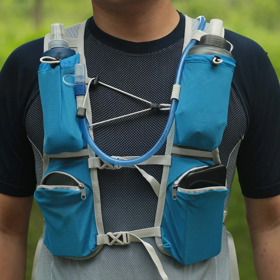 TEUEN Mochila de Hidratación 2L Bolsa de Agua 6L Trail Running Ligera Senderismo Ciclismo Unisex