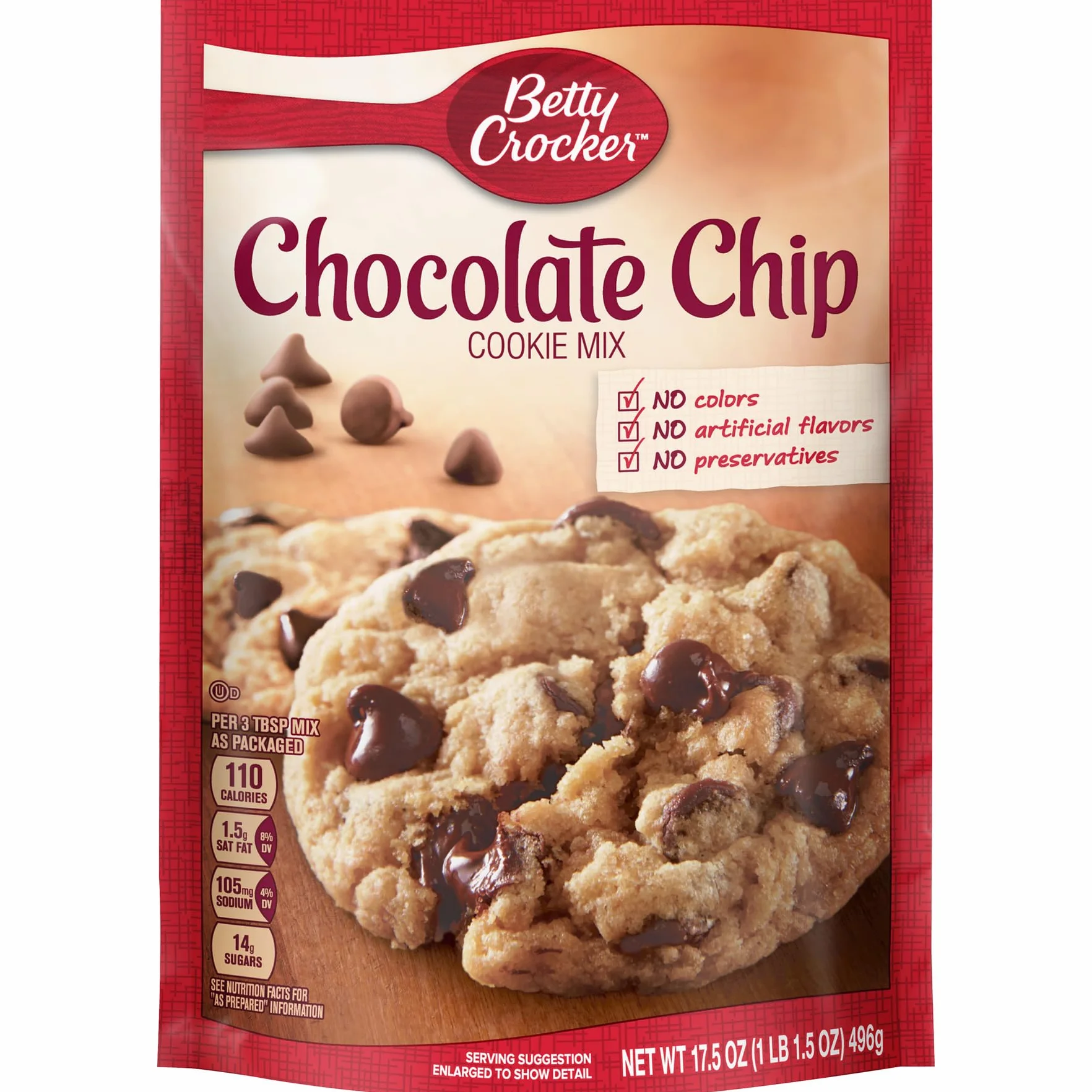 Betty Crocker Chocolate Chip Cookie Mix 17.5 oz (Pack of 3)