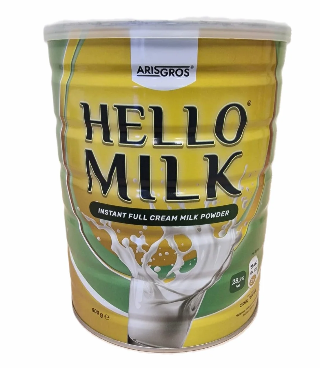 HELLO MILK 900g (Arisgros) - Leche en polvo entera instantánea (Instant Full Cream Milk Powder) min. 28% de grasa
