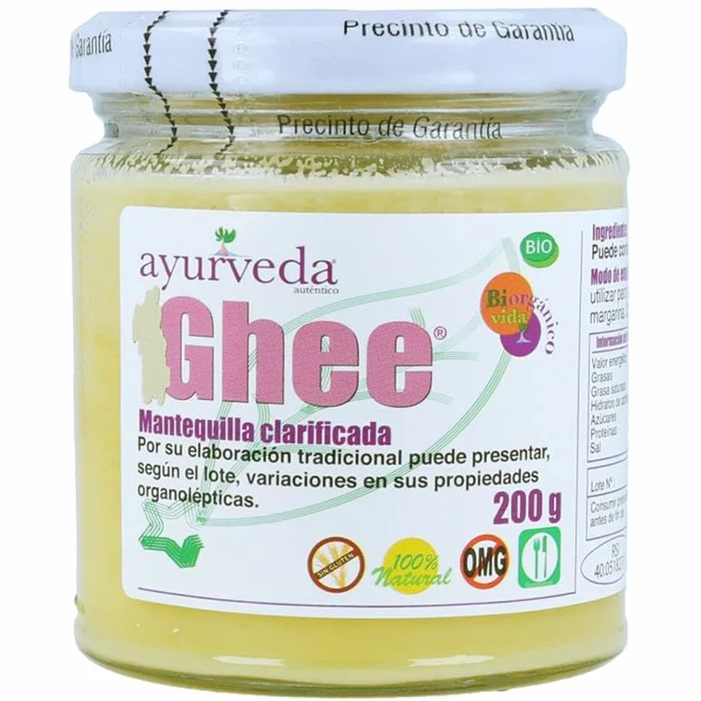 Ghee Bio Ayurveda 200g | Mantequilla Clarificada Ecológica | Cocina Saludable | Apta para Paleo y Keto