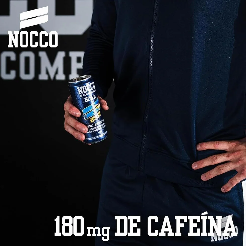 NOCCO BCAA - Bebida Energética con 180mg Cafeína, 3000 mg BCAA, Sin Azúcar, Sin Carbohidratos, Enriquecida con Vitaminas - 24 x 330ml inkl. Pfand (Mix Sabores)