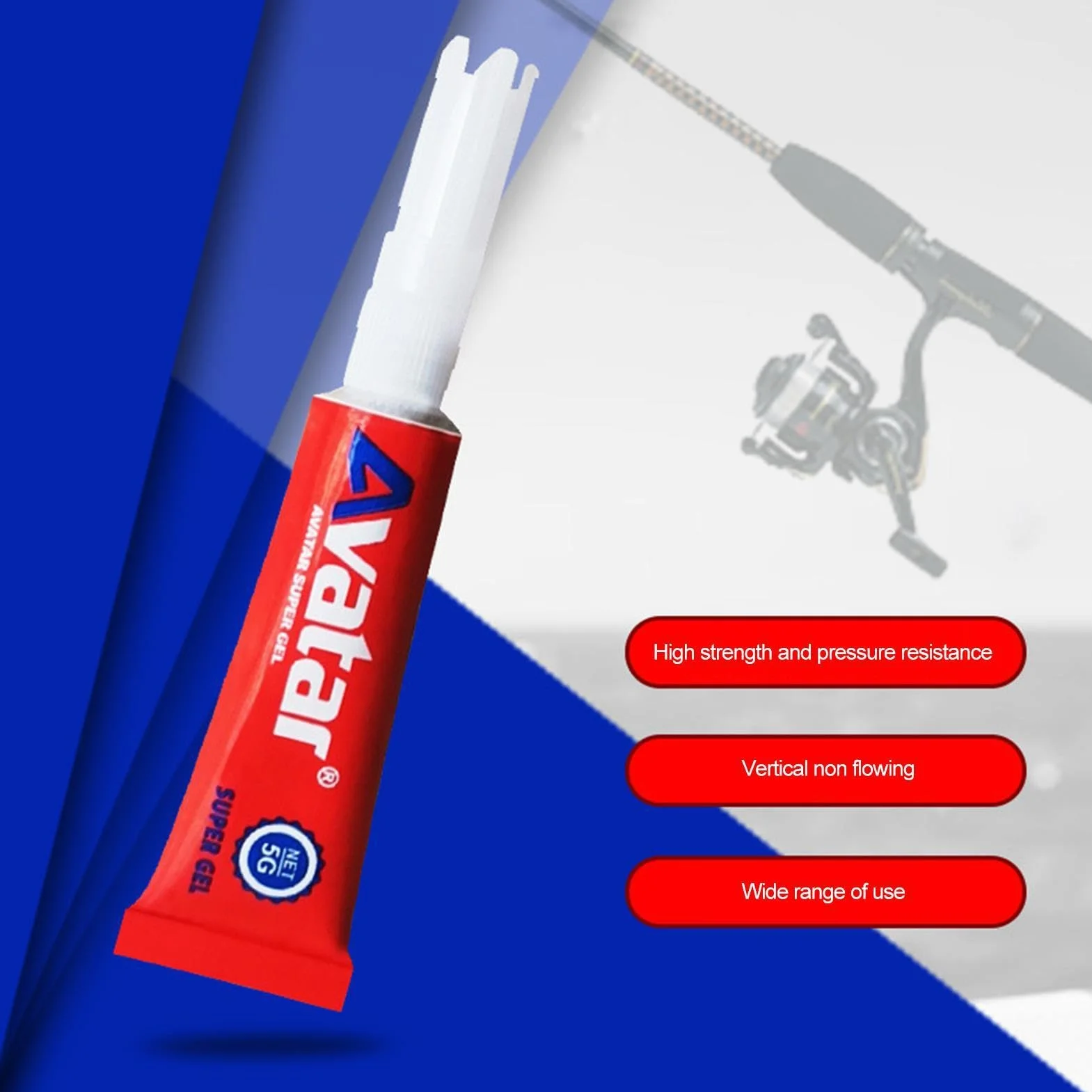 Pegamento reparador de cañas de pescar, adhesivo líquido impermeable 0,1 oz