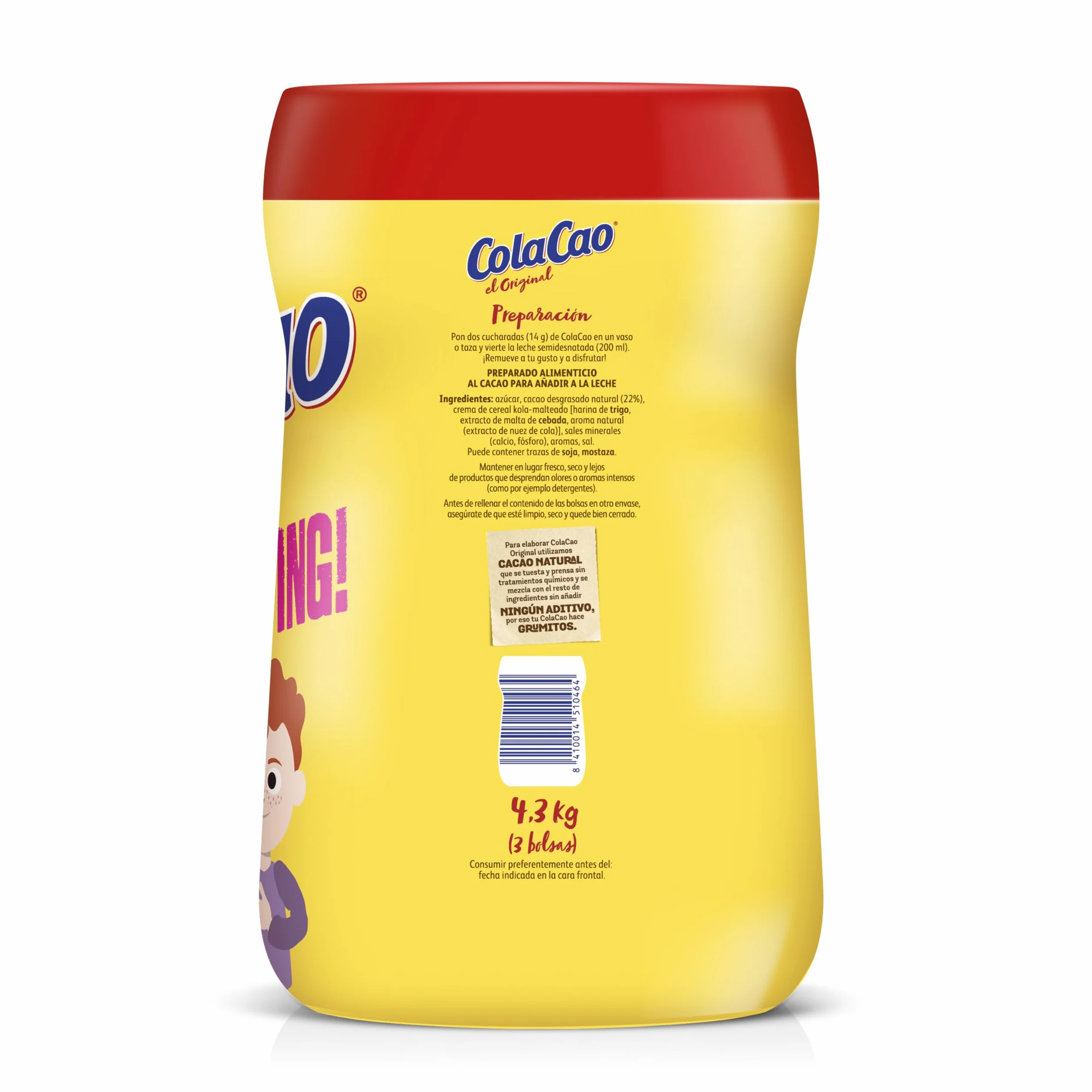 Cola Cao Original, con Cacao Natural - 4.3kg (Gratis Taburete)