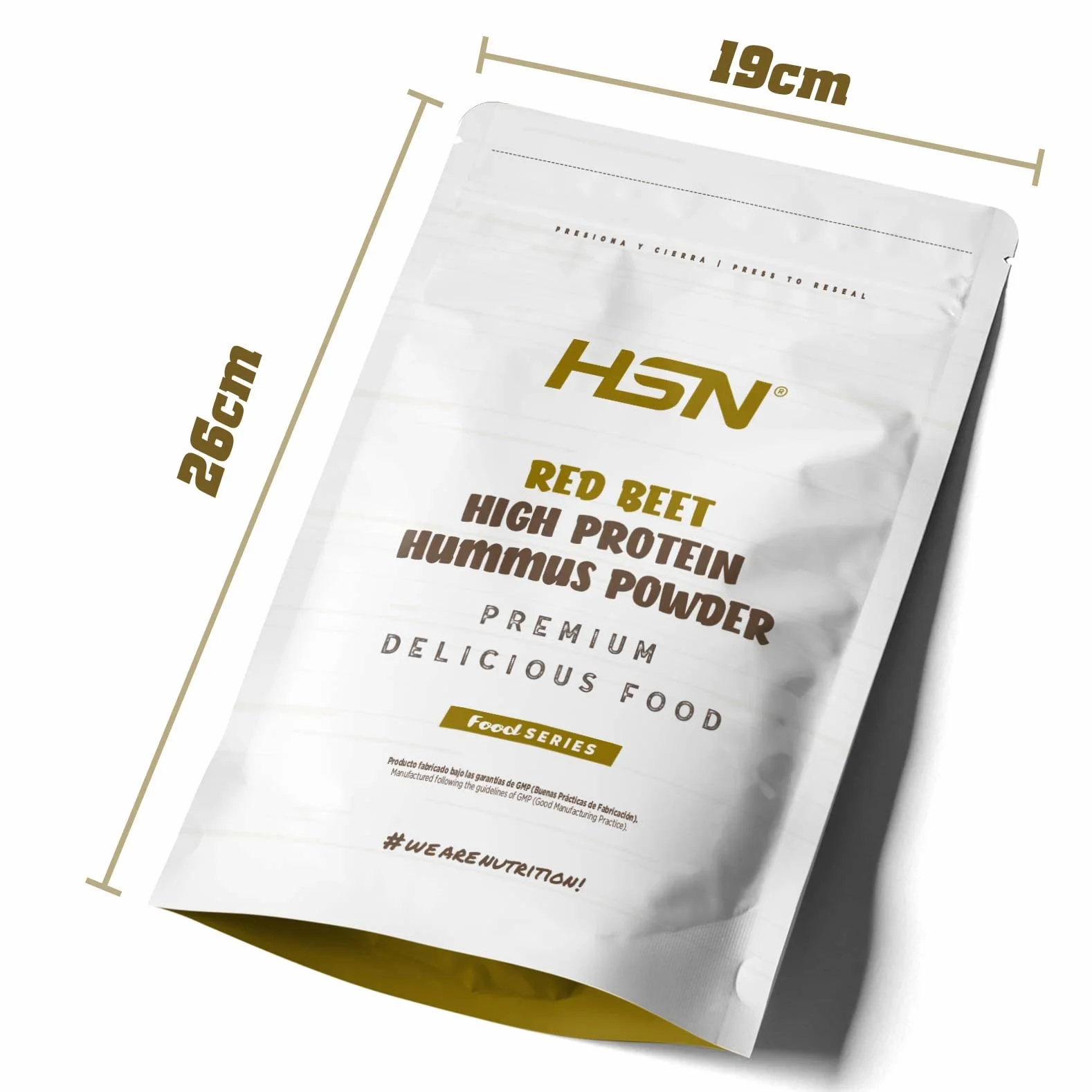 Hummus en Polvo de HSN | Hummus de Garbanzo y Remolacha Roja 500 g = 17 Tomas por Envase de Hummus Proteico (ALTO en proteínas) | No necesita Refrigeración | No-GMO, Vegano, Sin Gluten
