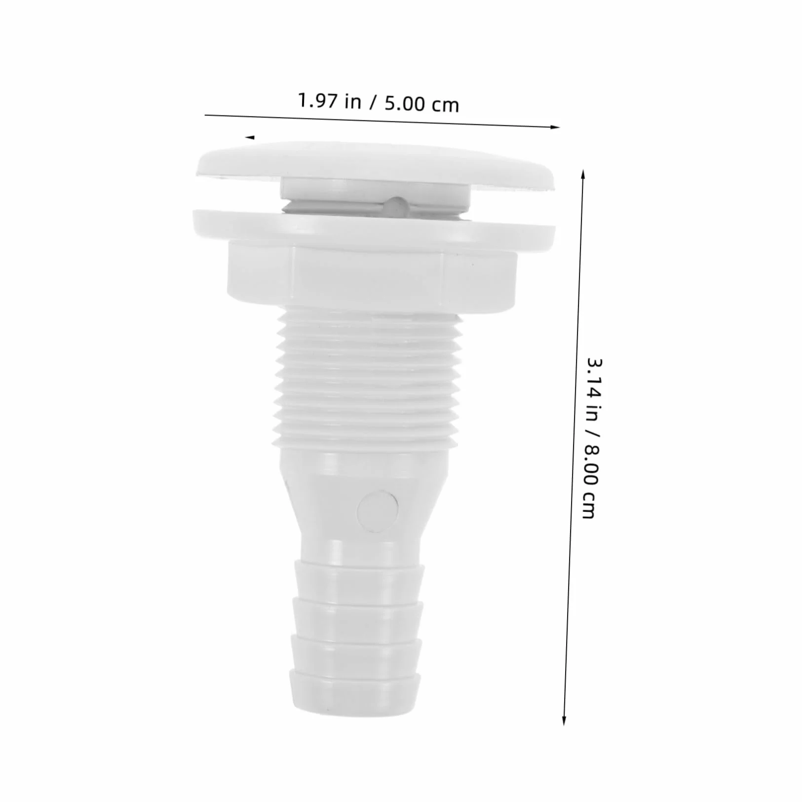 Hemobllo Válvula de Drenaje PVC Tapón de Drenaje para Barco Blanco