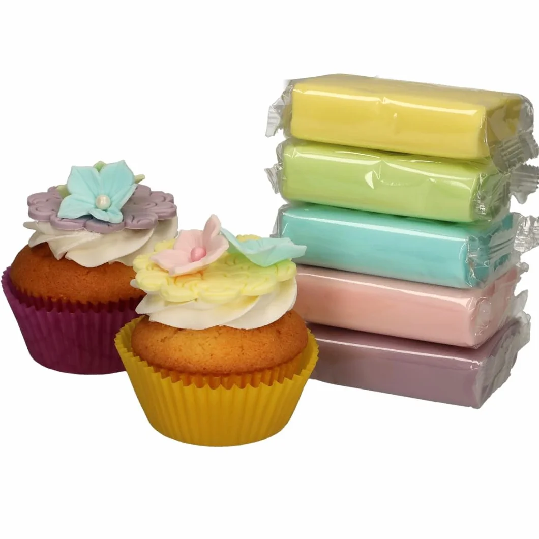 FunCakes Paquete múltiple de fondant : fácil de usar, liso, flexible, suave y maleable, para decorar tartas, halal, kosher y sin gluten. 5 colores pastel, 100 g